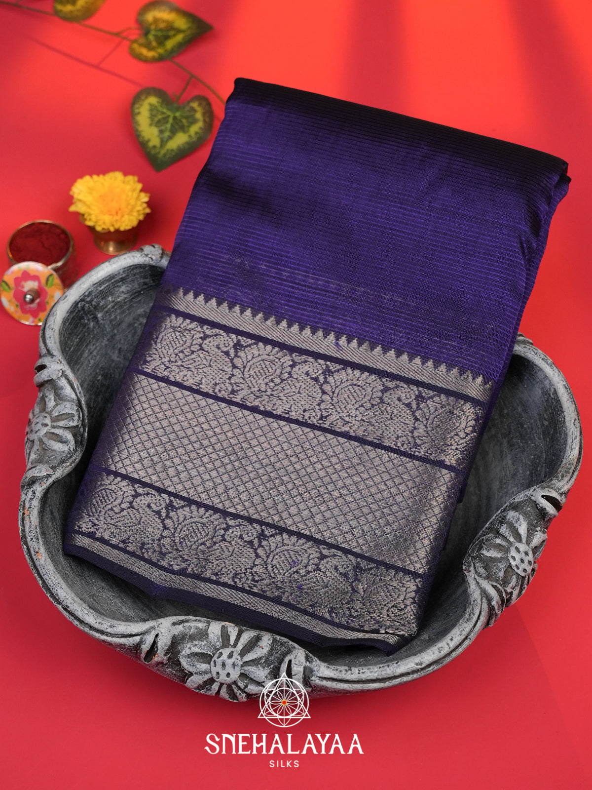 Blue Mangalagiri Silk Cotton Saree