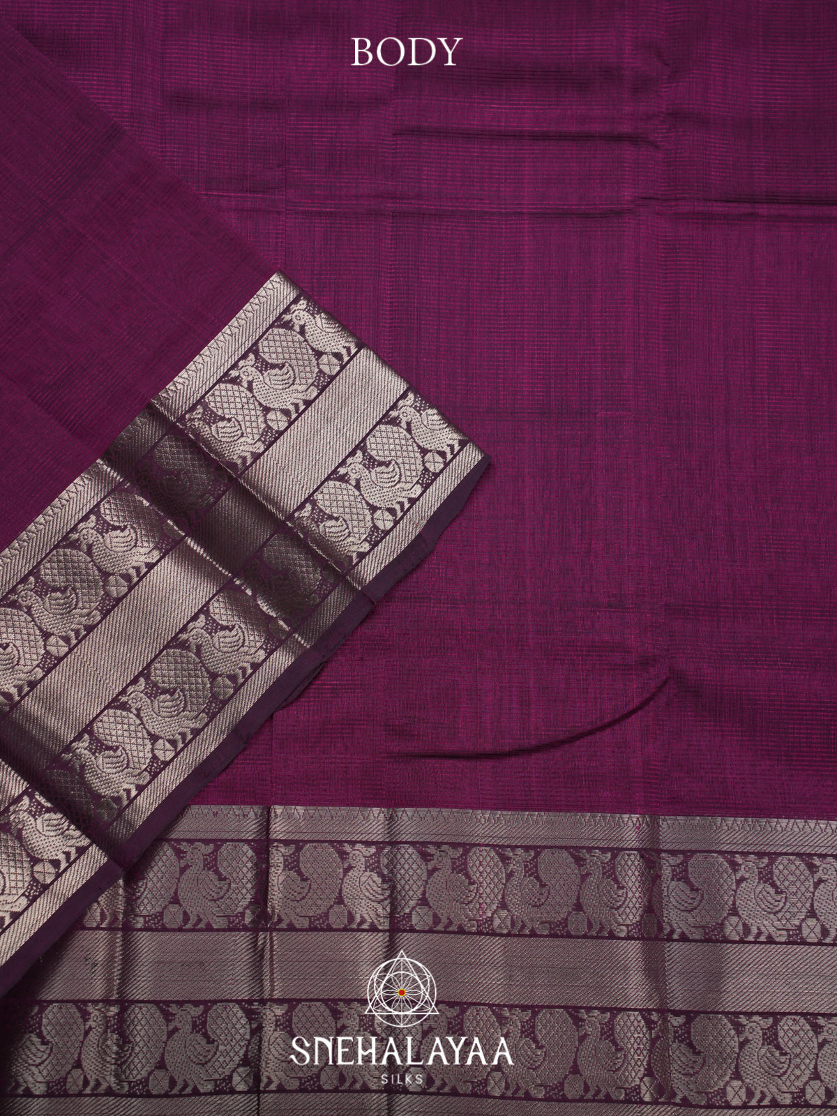 Aubergine Mangalagiri Silk Cotton Saree