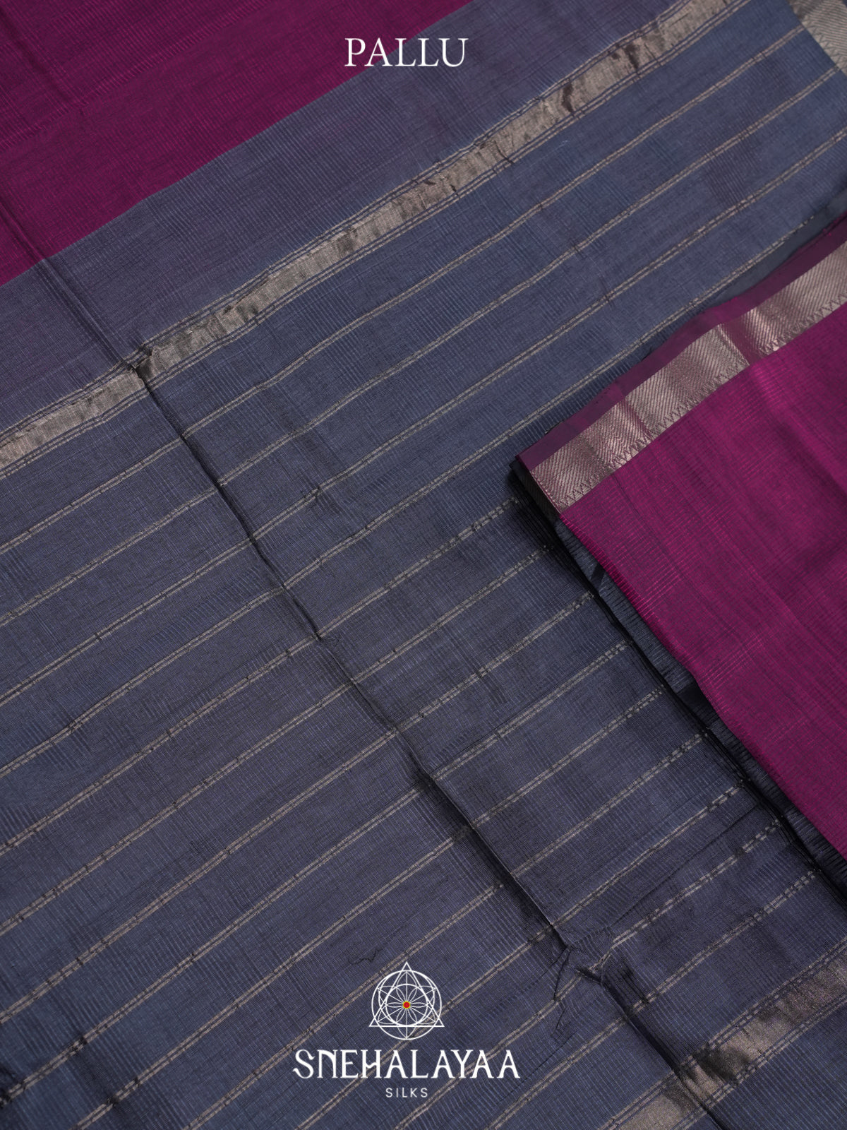 Aubergine Mangalagiri Silk Cotton Saree