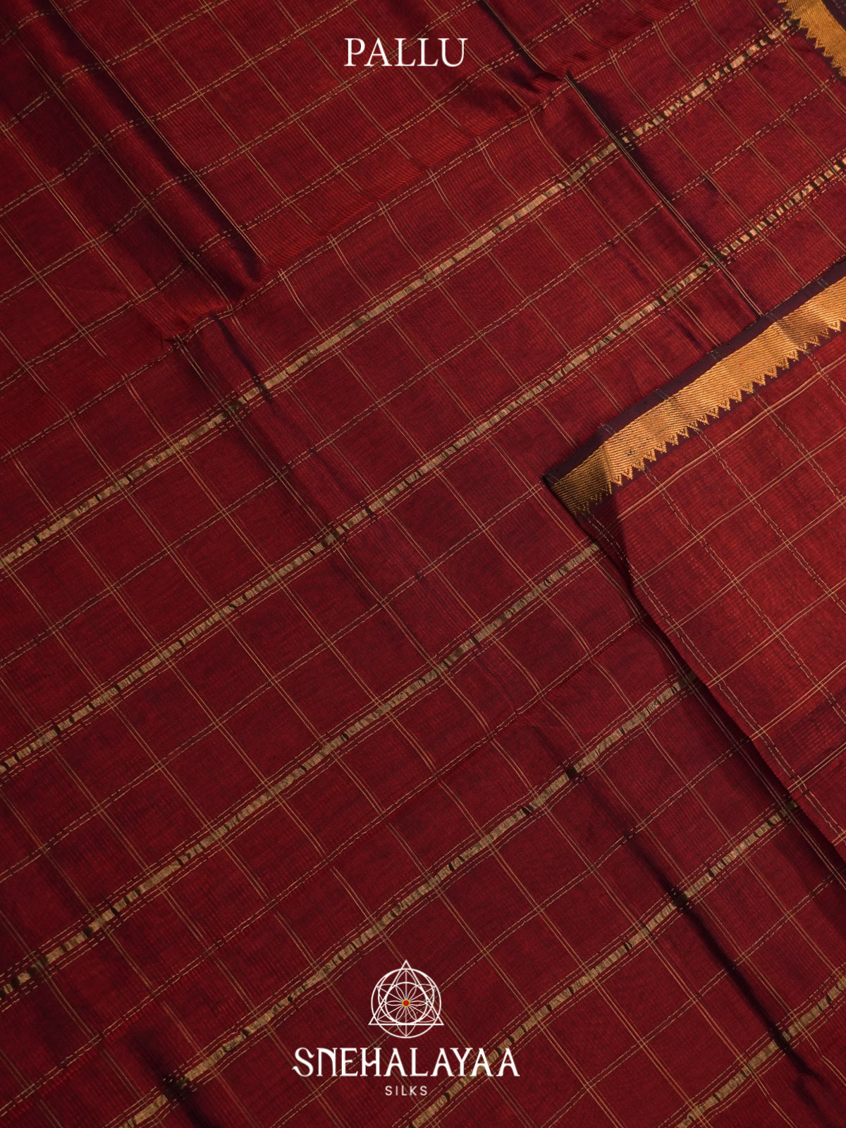 Maroon Mangalagiri Silk Cotton Saree