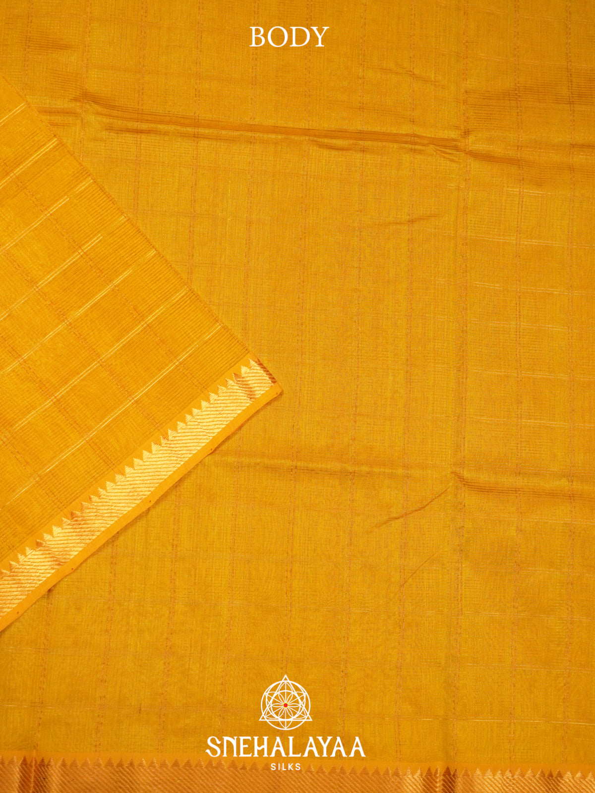 Mustard Yellow Mangalagiri Silk Cotton Saree