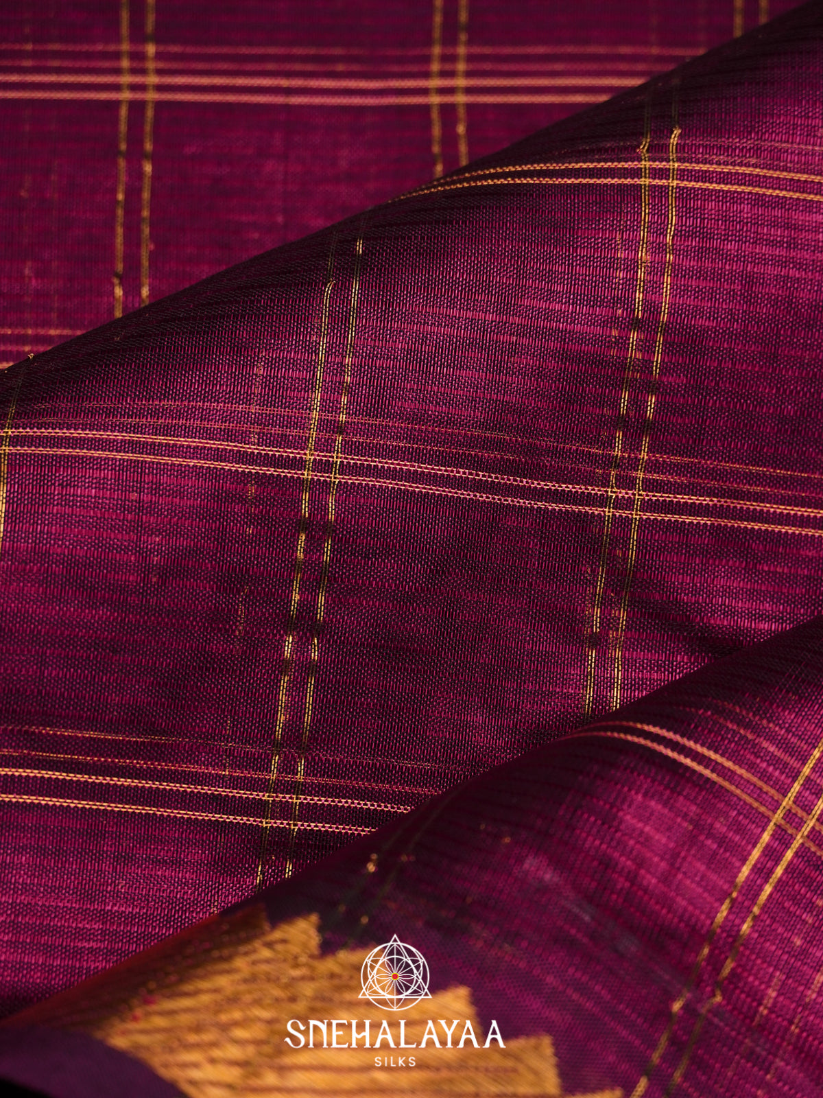 Wine Mangalagiri Silk Cotton Saree