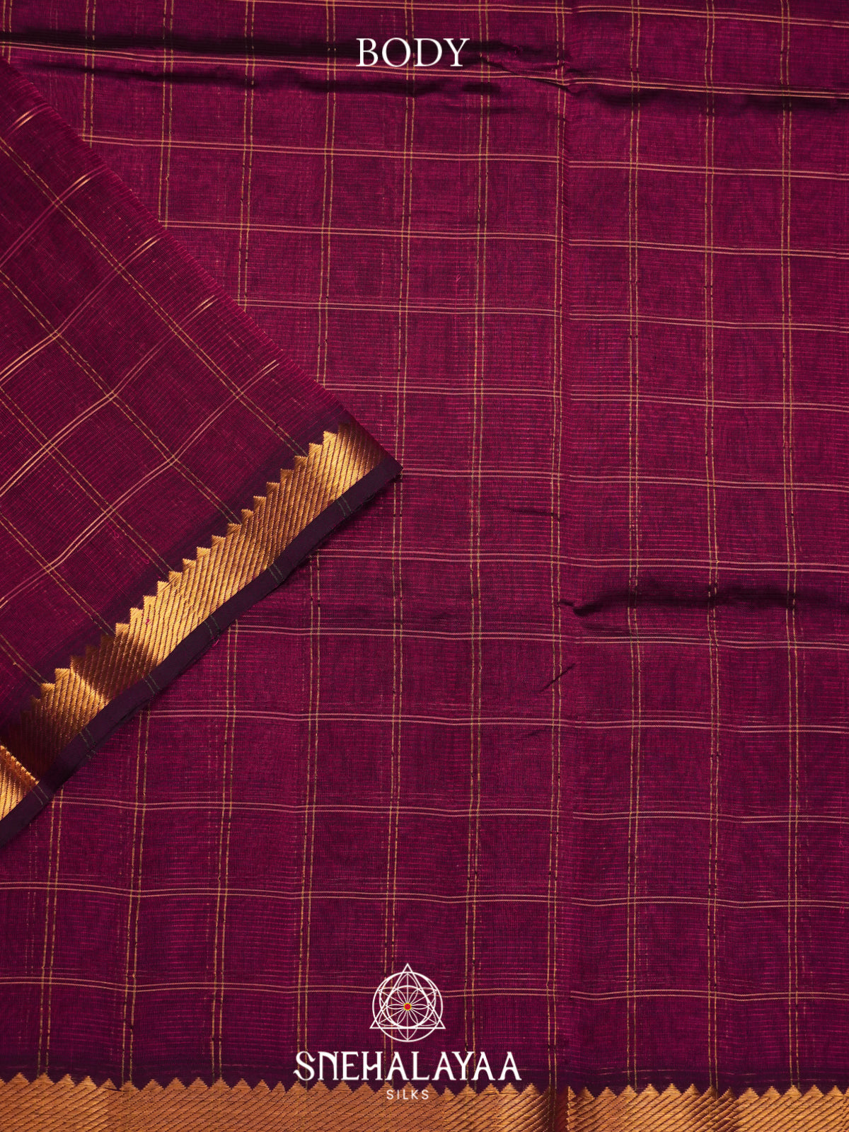 Wine Mangalagiri Silk Cotton Saree