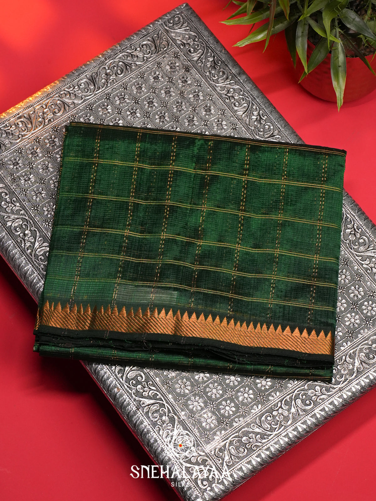 Green Mangalagiri Silk Cotton Saree