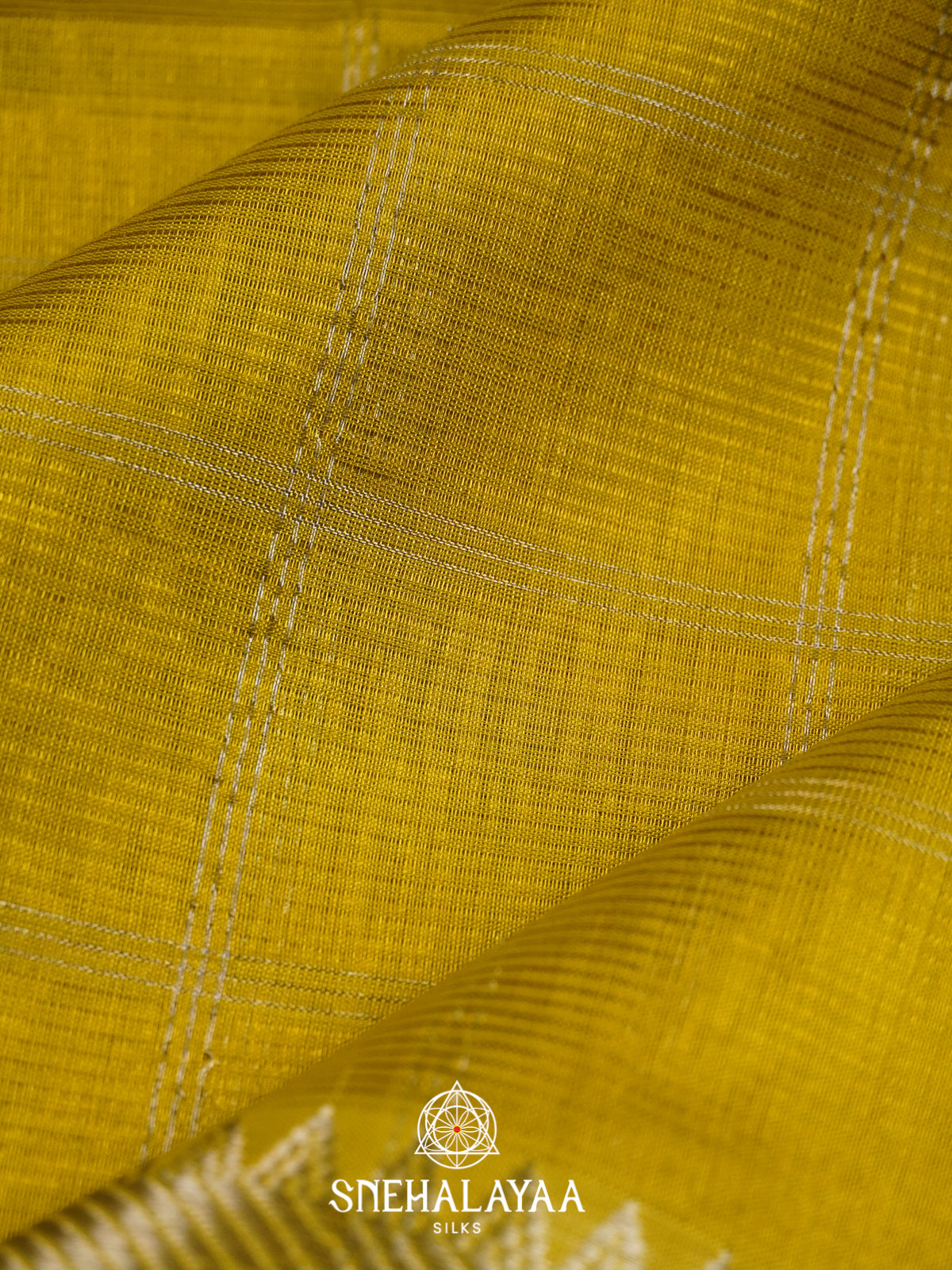Lime Yellow Mangalagiri Silk Cotton Saree