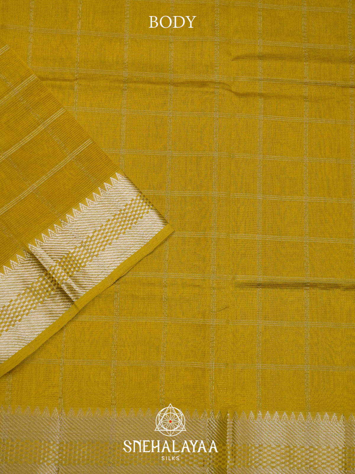 Lime Yellow Mangalagiri Silk Cotton Saree