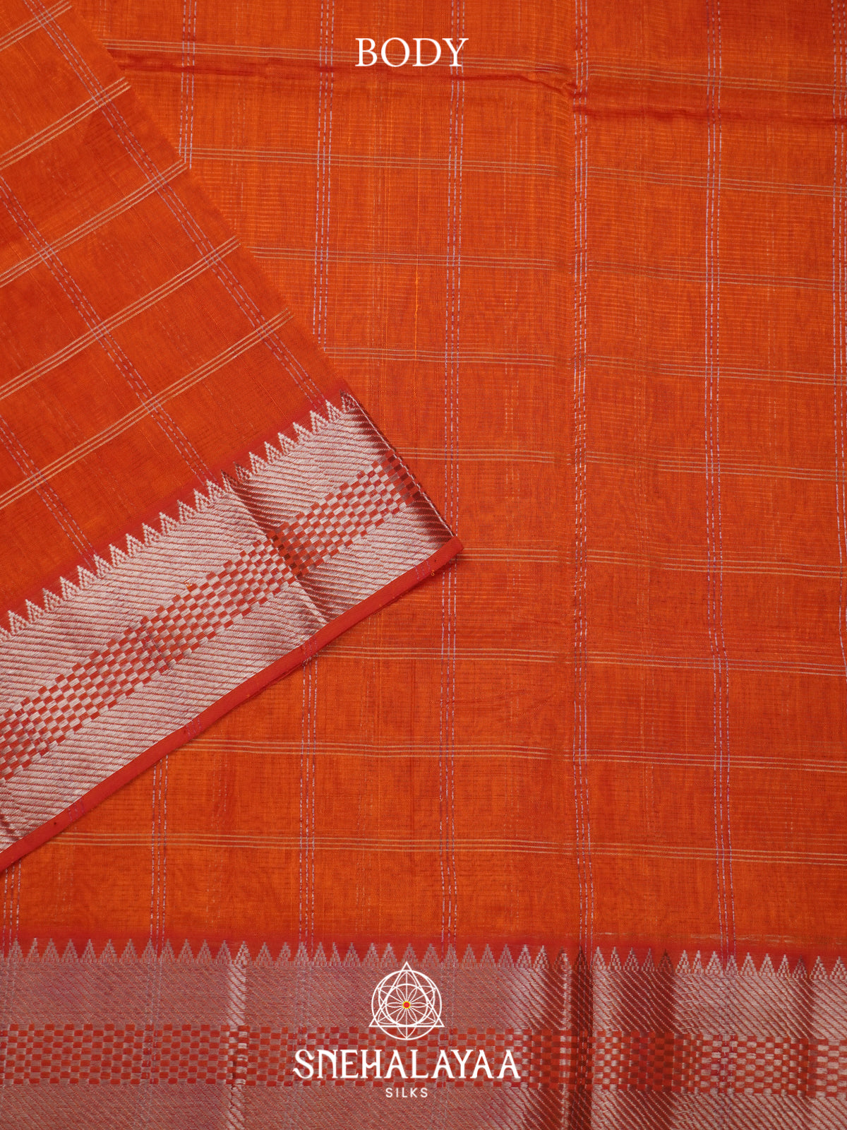 Orange Mangalagiri Silk Cotton Saree