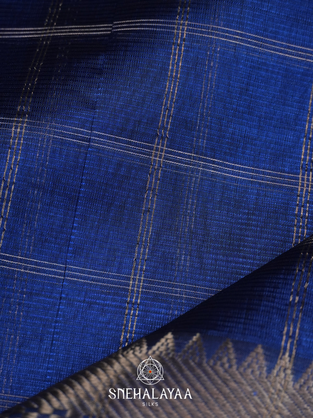 Peacock Blue Mangalagiri Silk Cotton Saree