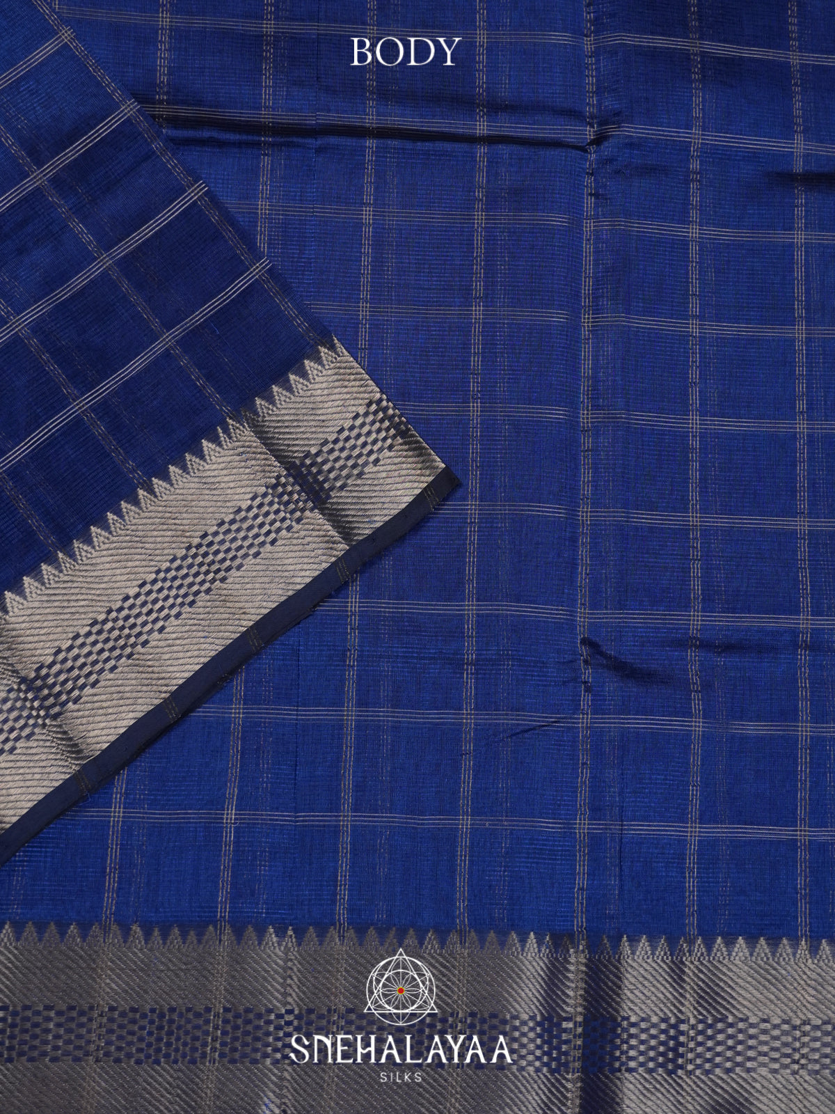 Peacock Blue Mangalagiri Silk Cotton Saree