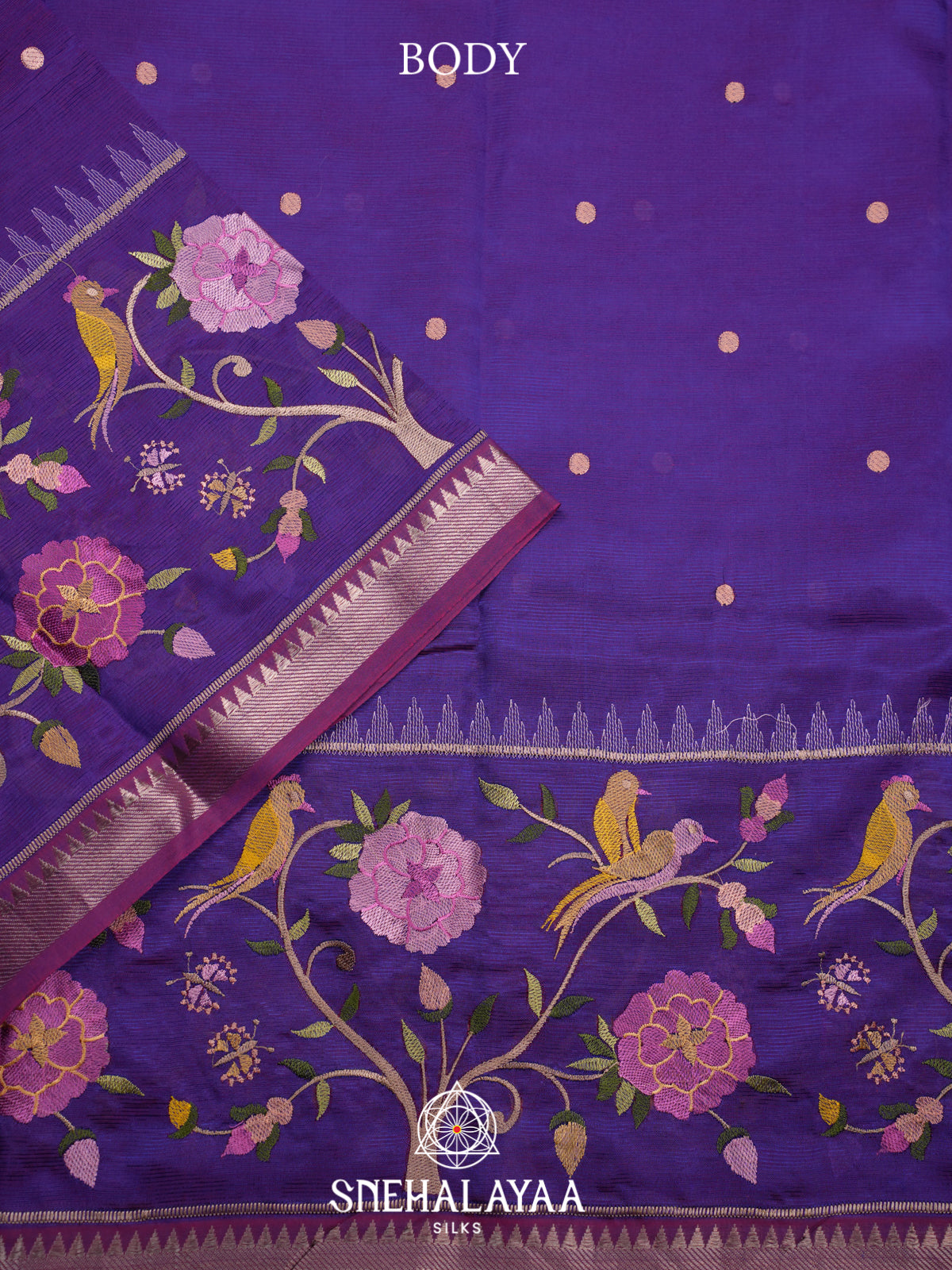 Purple Mangalagiri Silk Cotton Saree