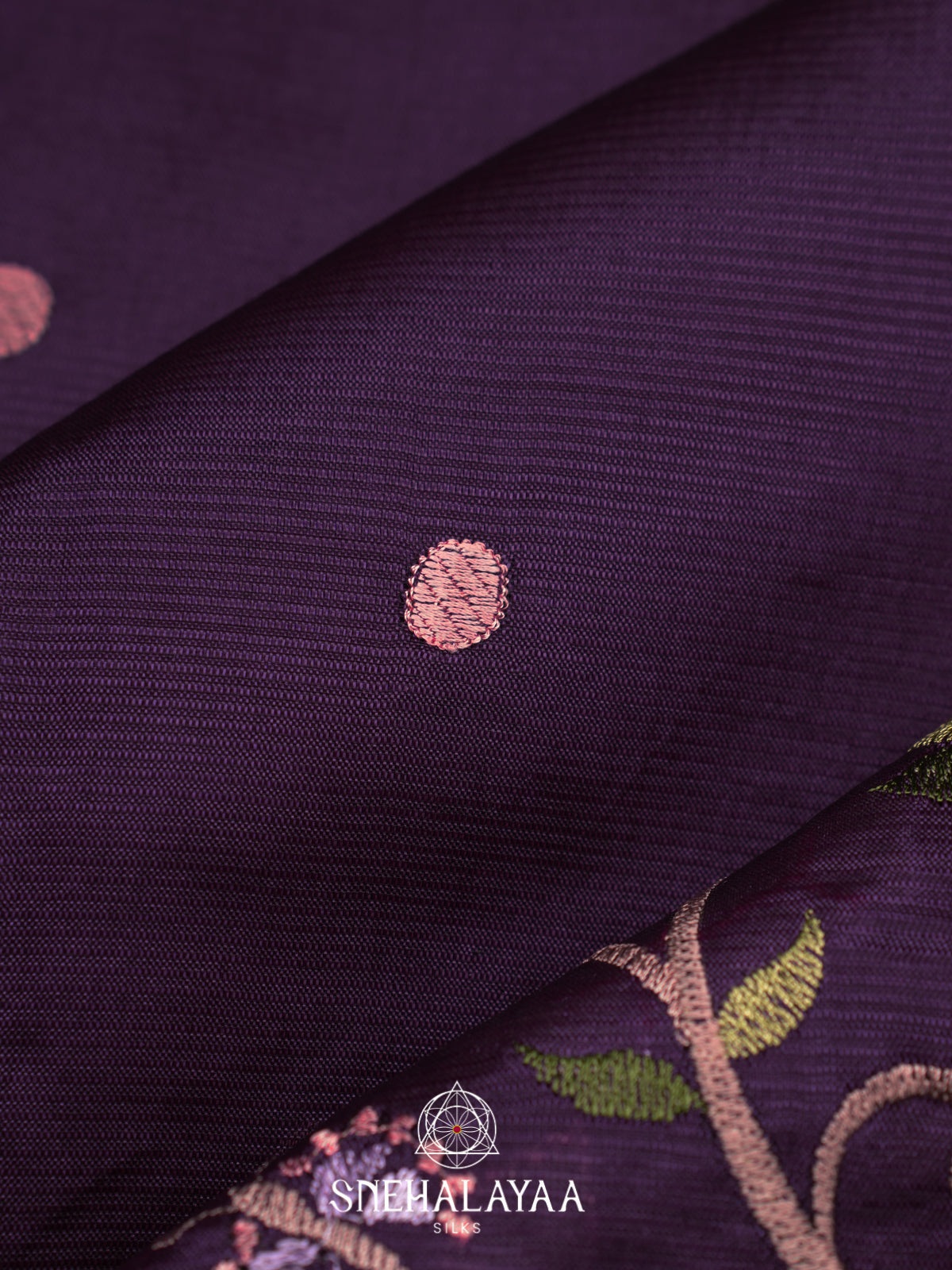 Grape Purple Mangalagiri Silk Cotton Saree