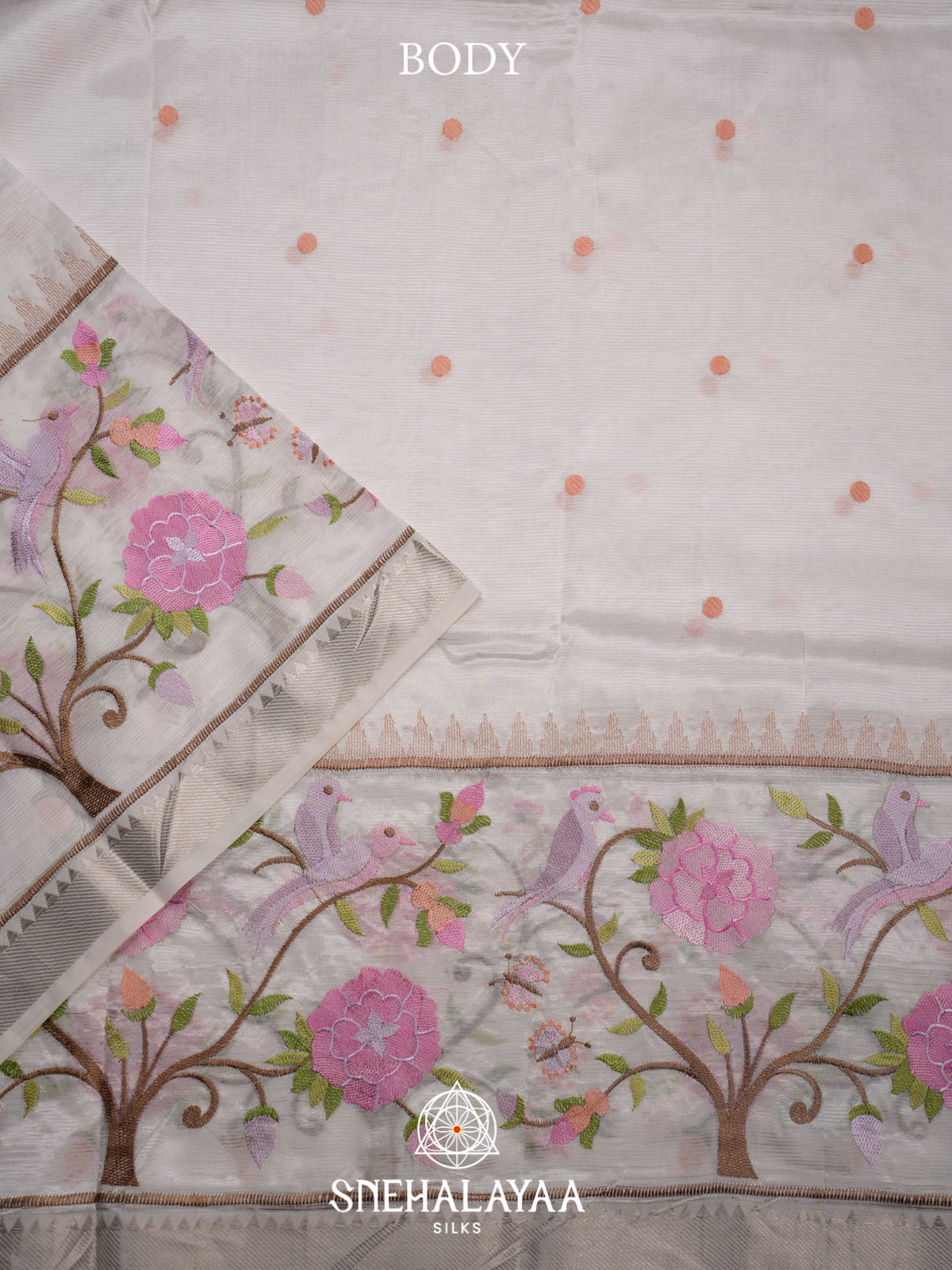 Off White Mangalagiri Silk Cotton Saree