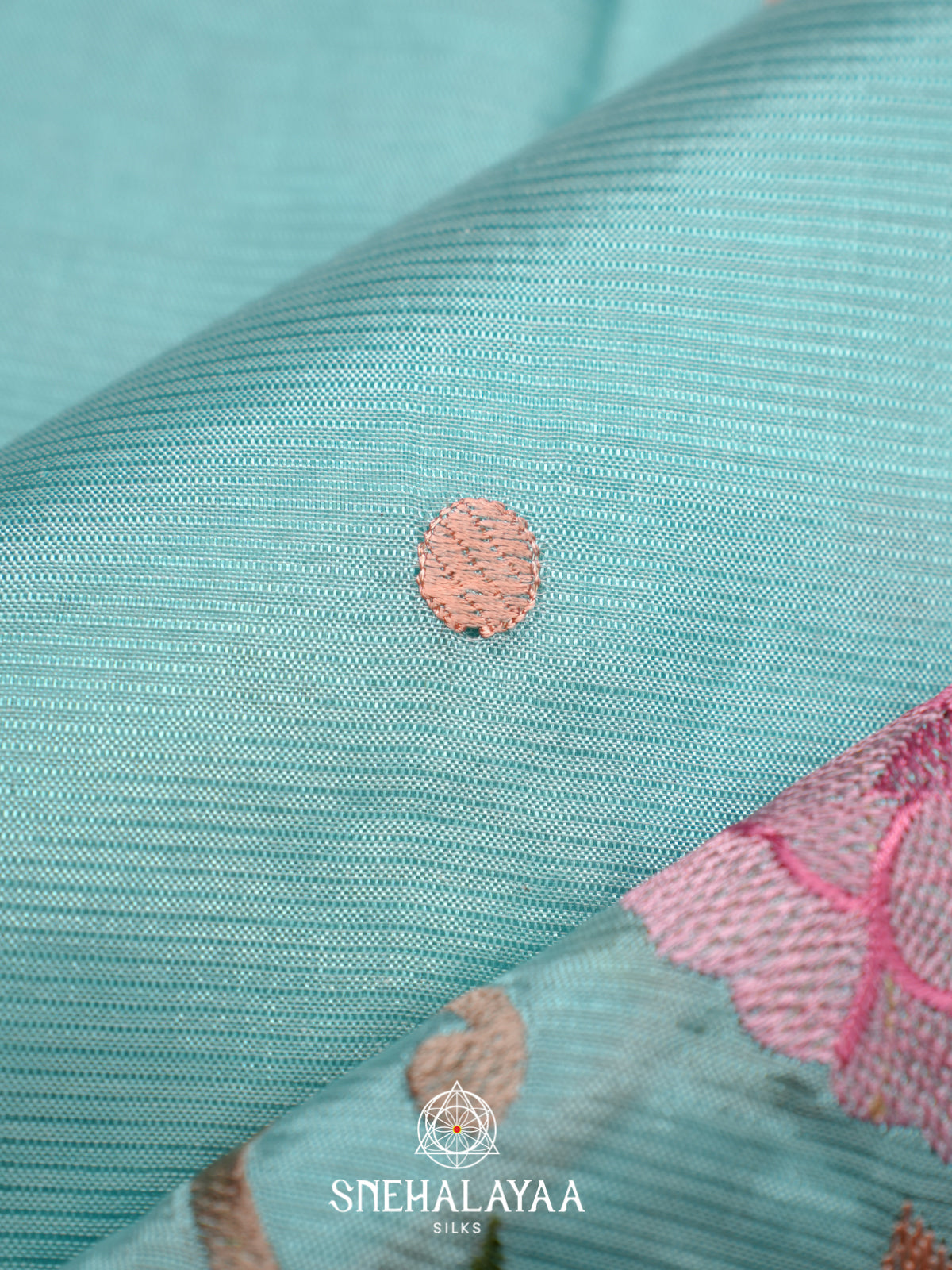 Sky Blue Mangalagiri Silk Cotton Saree