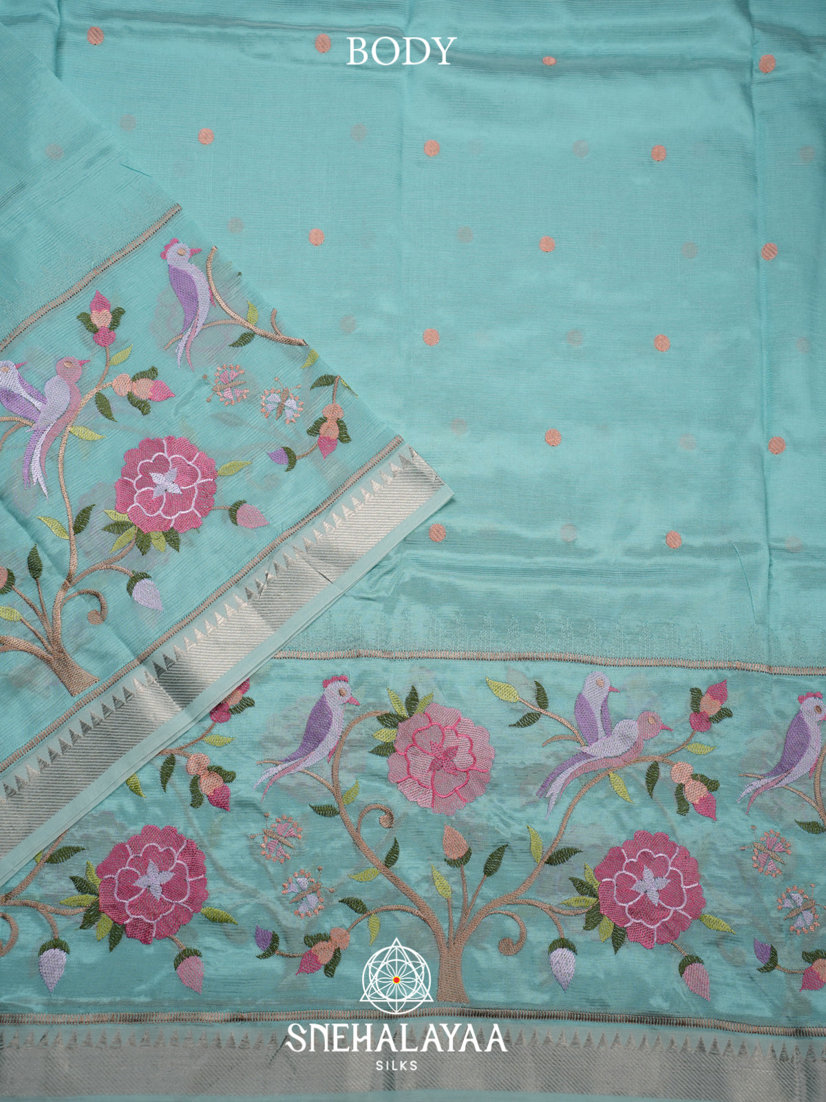 Sky Blue Mangalagiri Silk Cotton Saree