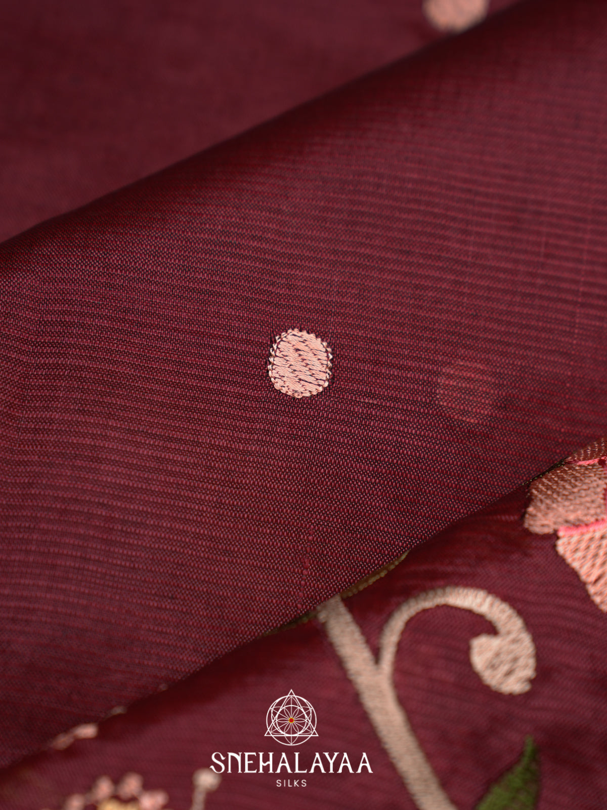 Maroon Mangalagiri Silk Cotton Saree