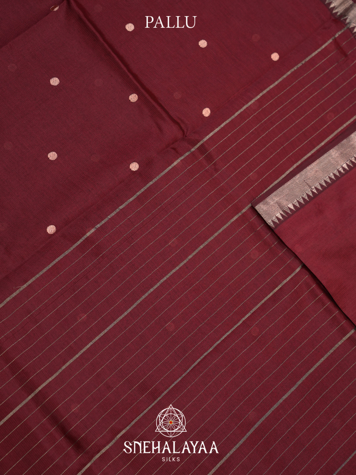 Maroon Mangalagiri Silk Cotton Saree