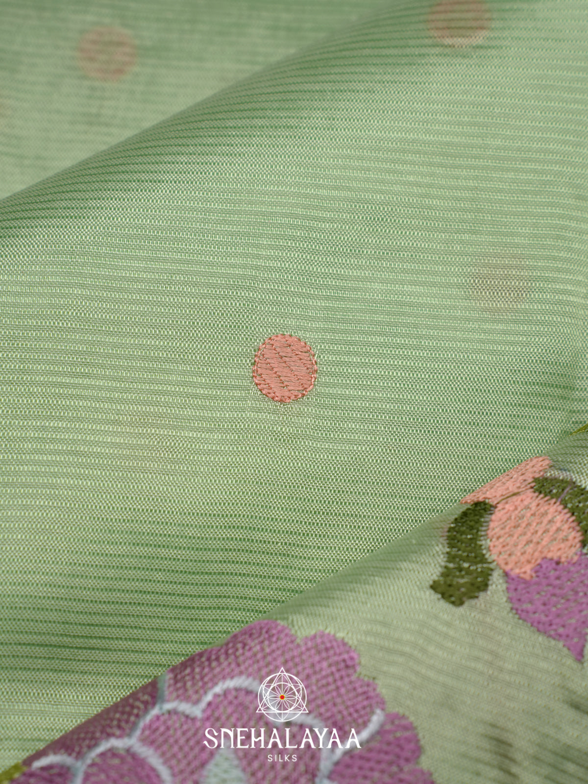 Mint Green Mangalagiri Silk Cotton Saree