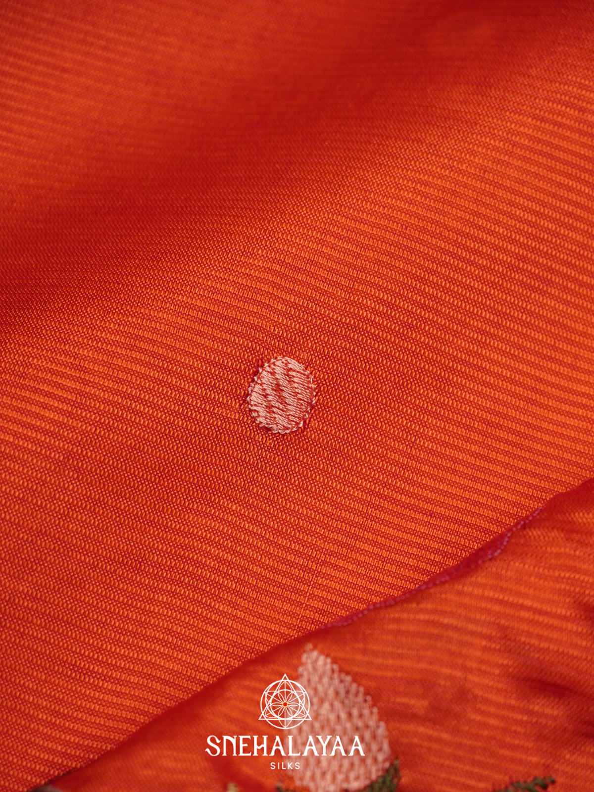 Orange Mangalagiri Silk Cotton Saree
