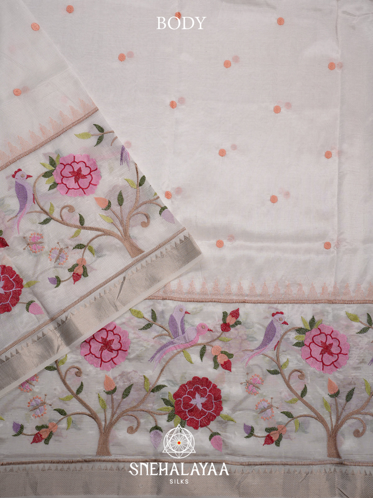 Off White Mangalagiri Silk Cotton Saree