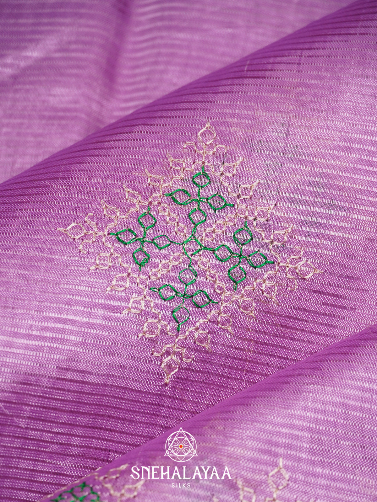 Lavender Mangalagiri Silk Cotton Saree