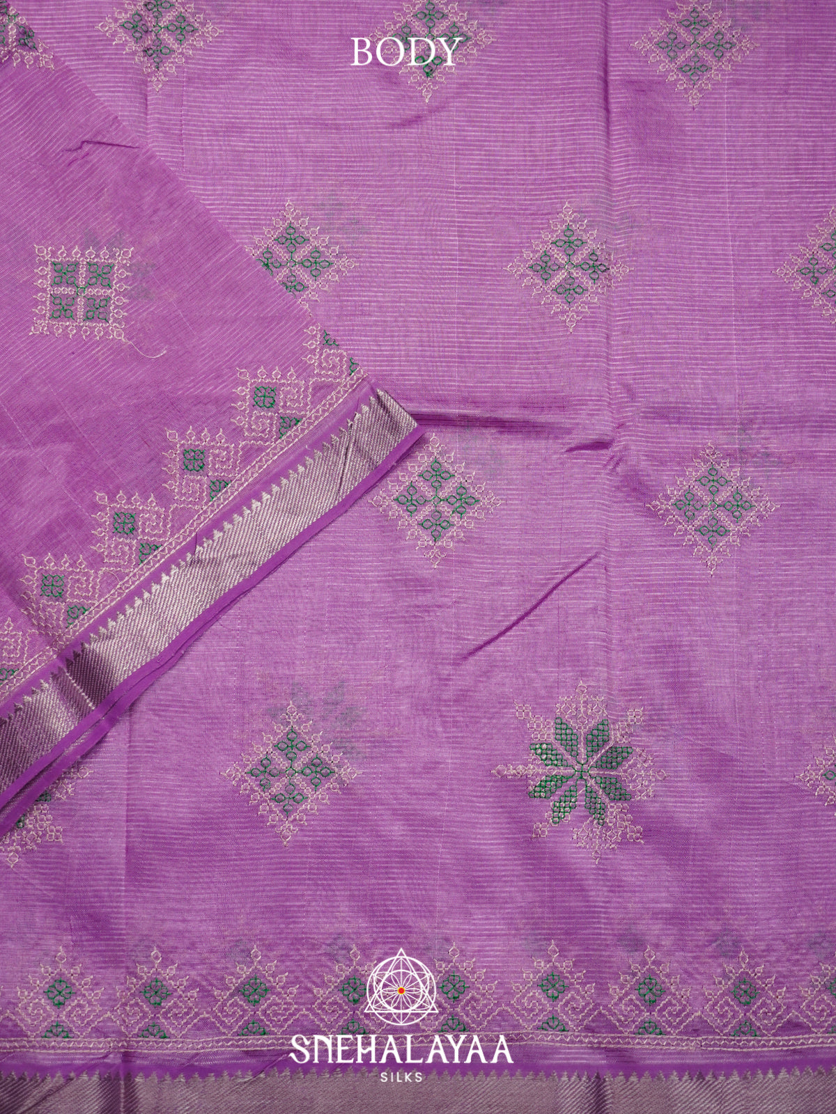 Lavender Mangalagiri Silk Cotton Saree