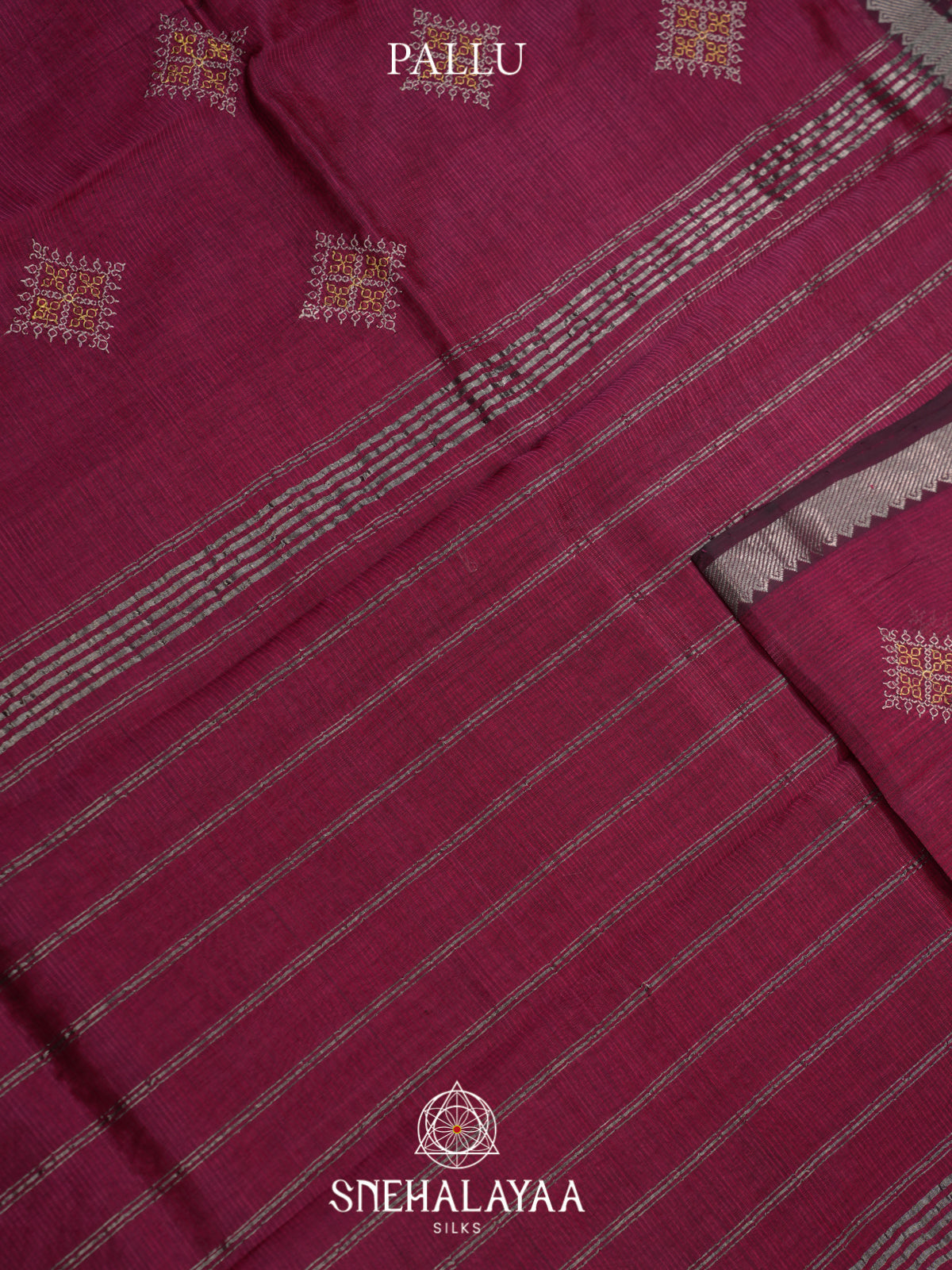 Burgundy Mangalagiri Silk Cotton Saree