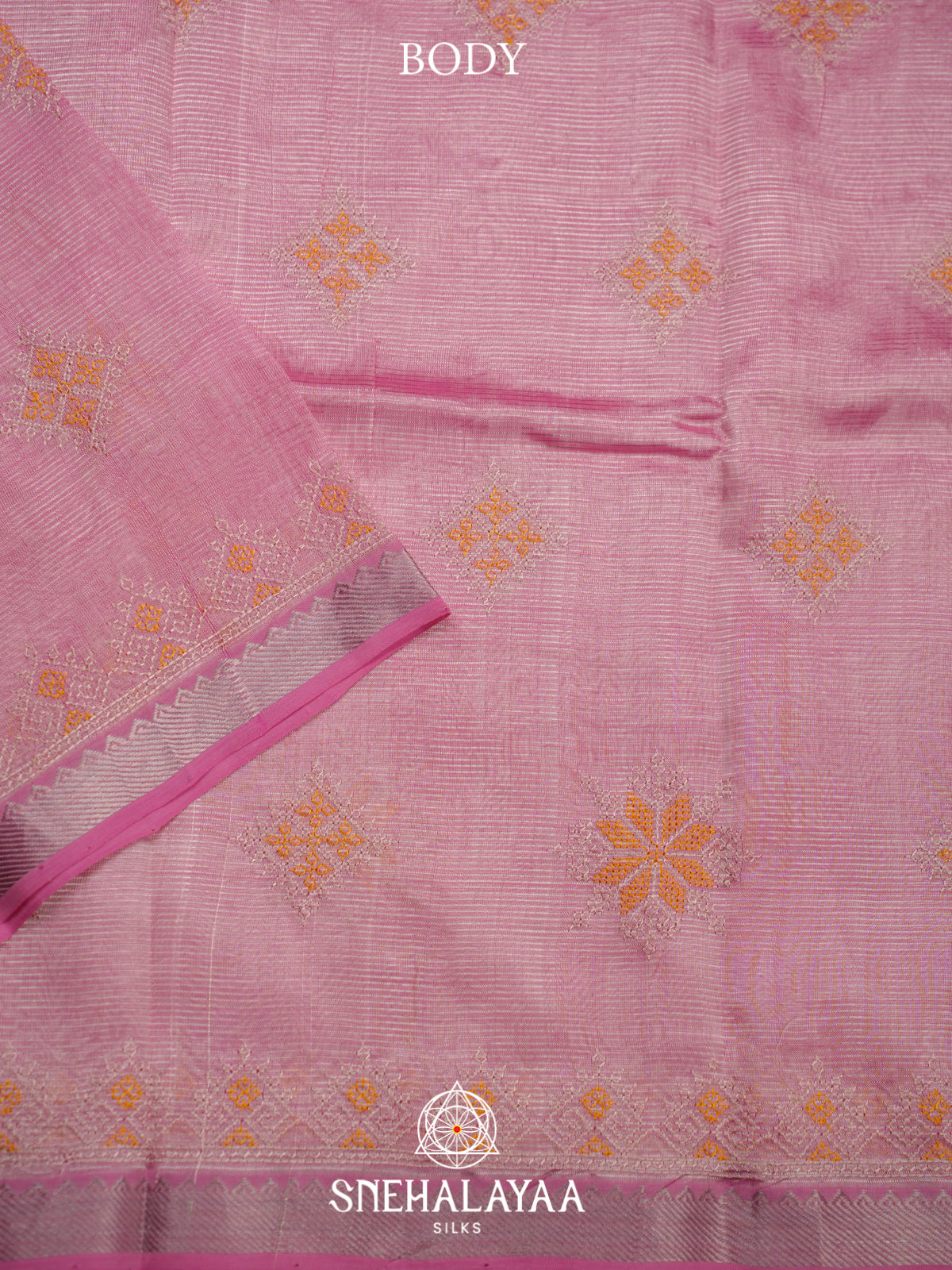 Baby Pink Mangalagiri Silk Cotton Saree