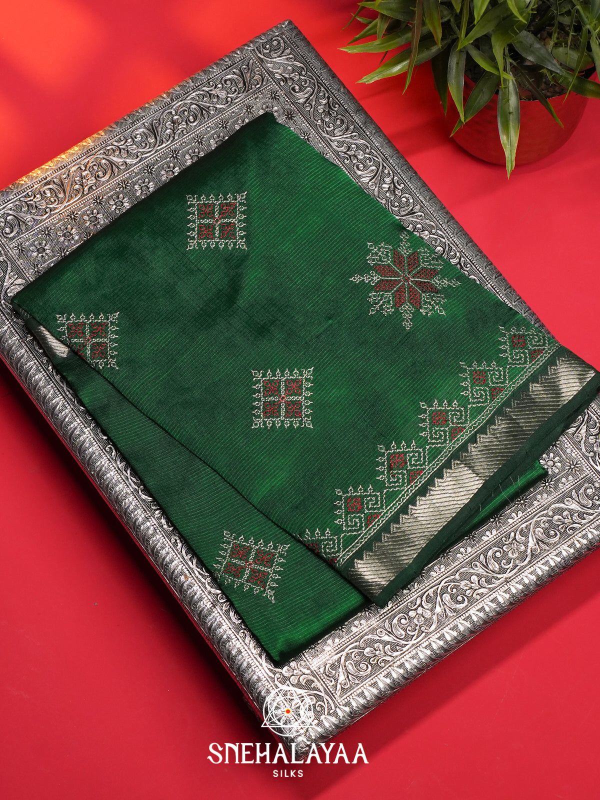 Green Mangalagiri Silk Cotton Saree