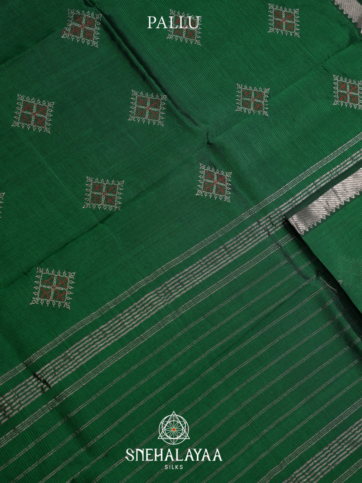 Green Mangalagiri Silk Cotton Saree