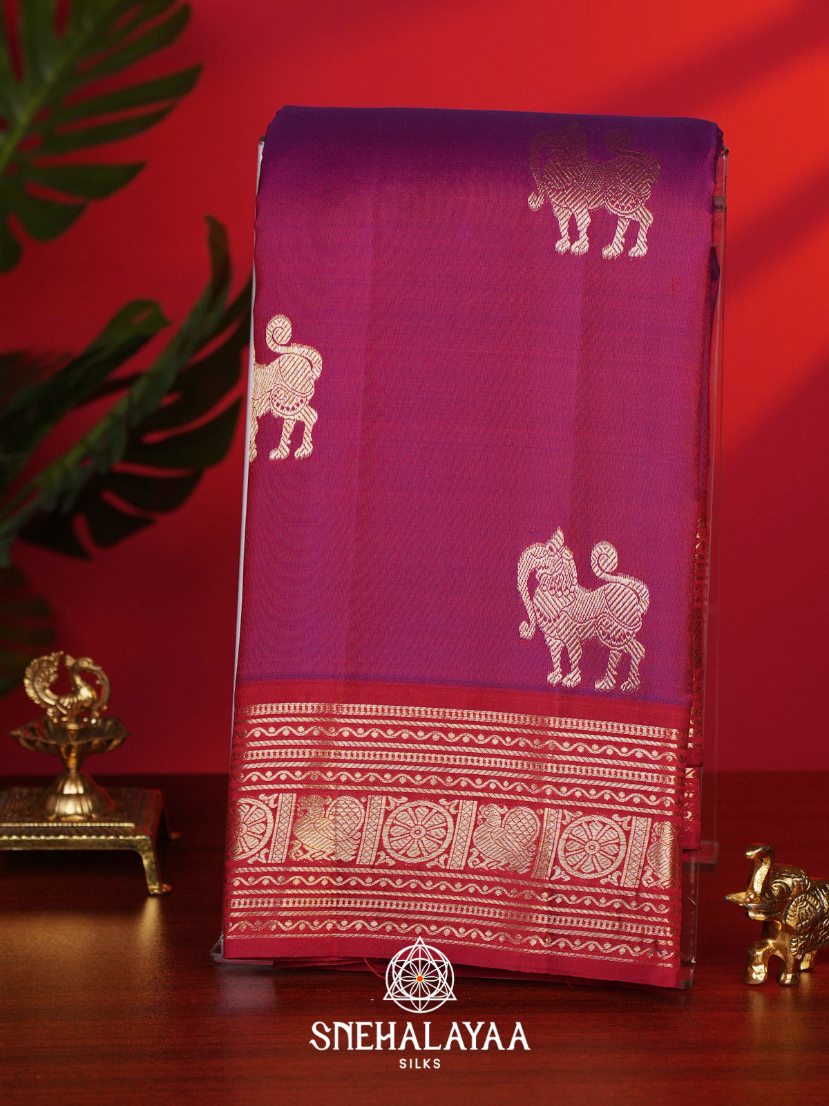 Magenta Pink Kanjivaram Silk Saree