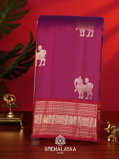 Magenta Pink Kanjivaram Silk Saree