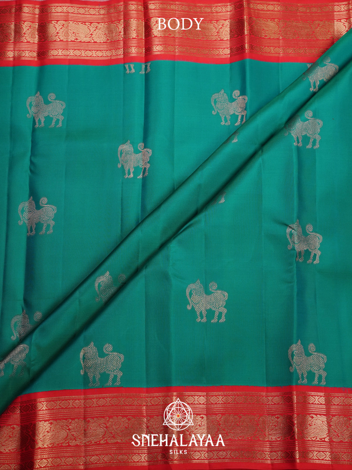 Teal Green Kanjivaram Silk Saree