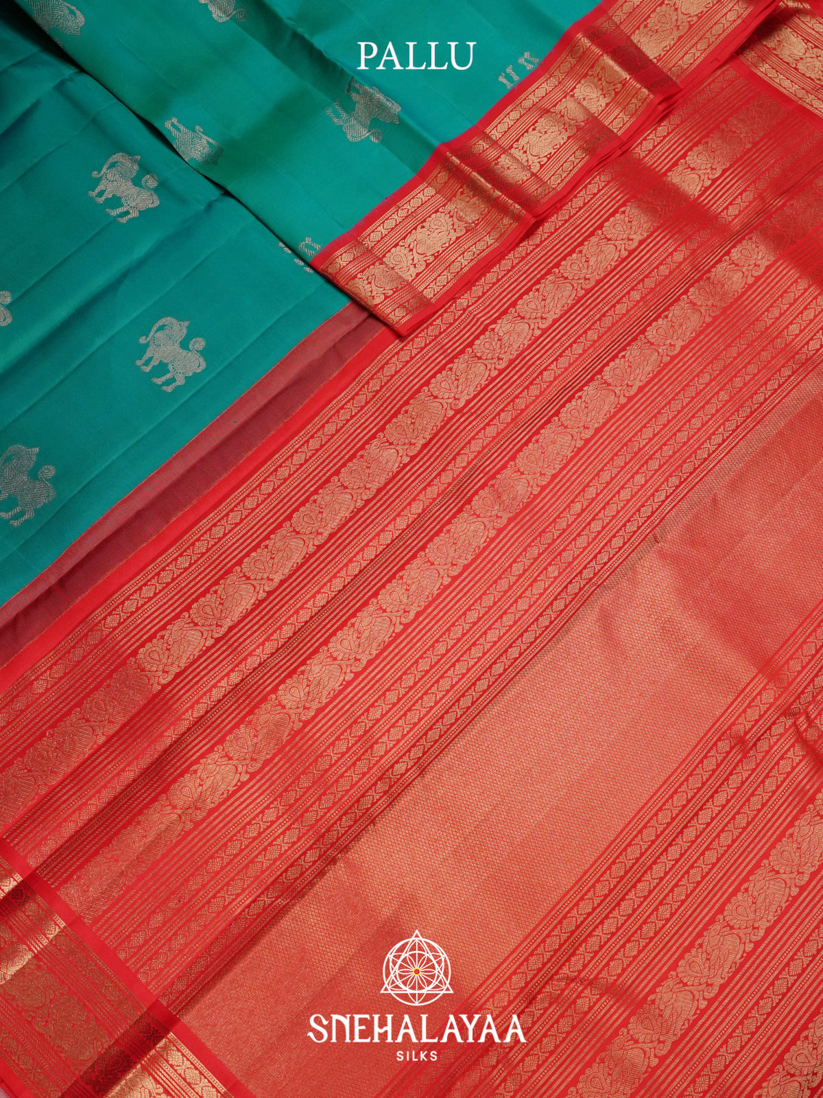 Teal Green Kanjivaram Silk Saree