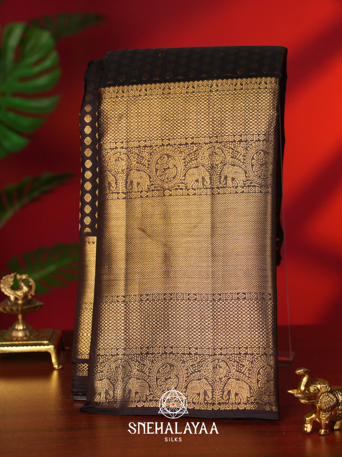 Coffee Brown Kanjivaram Silk Saree
