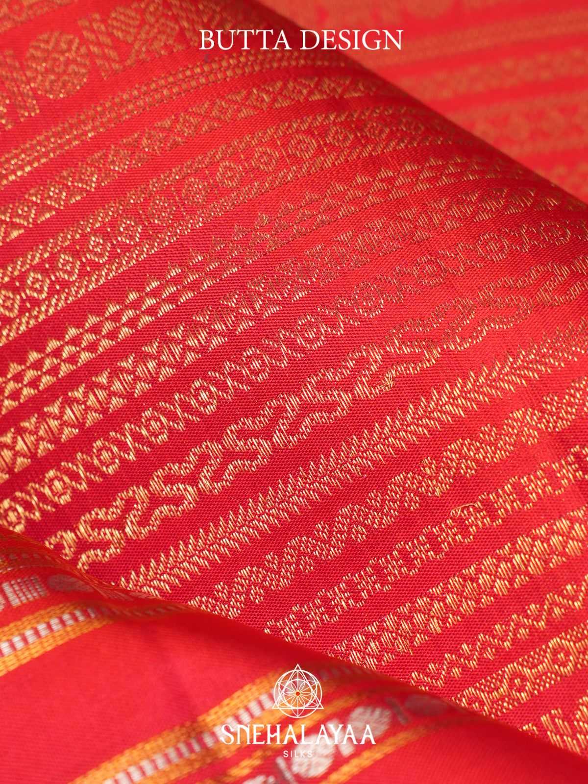 Coral Red Kanjivaram Silk Saree