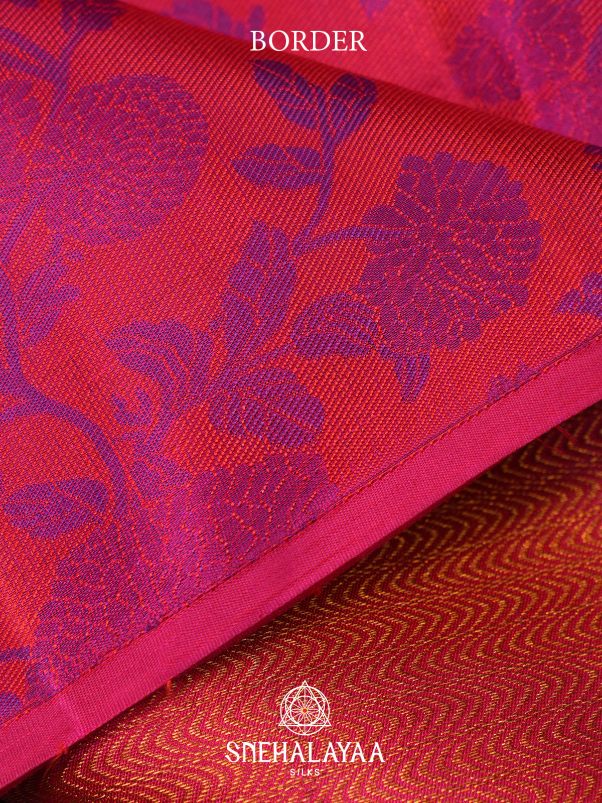 Coral Pink Kanjivaram Silk Saree