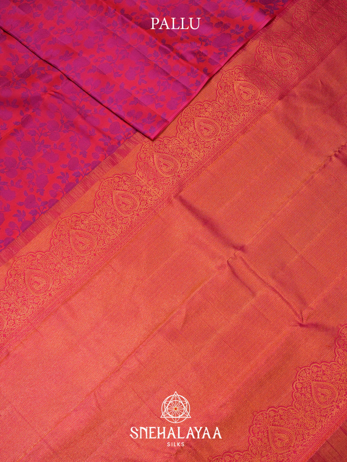 Coral Pink Kanjivaram Silk Saree