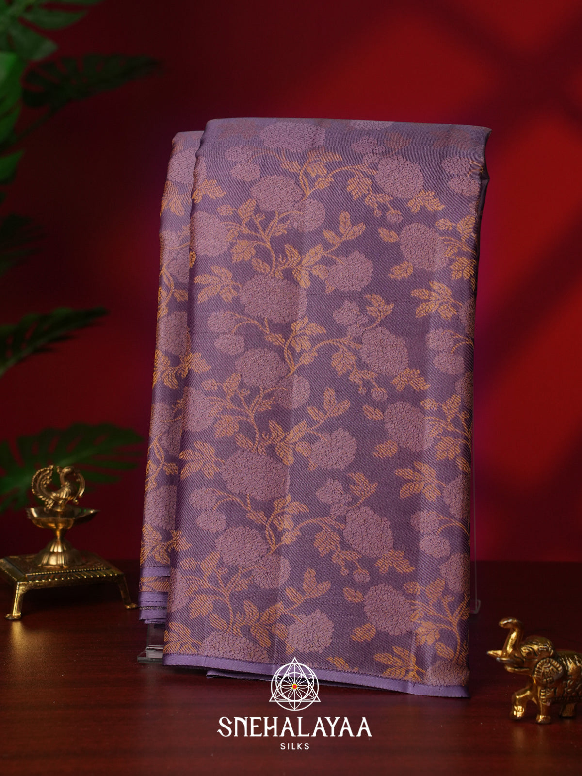 Lilac Kanjivaram Silk Saree