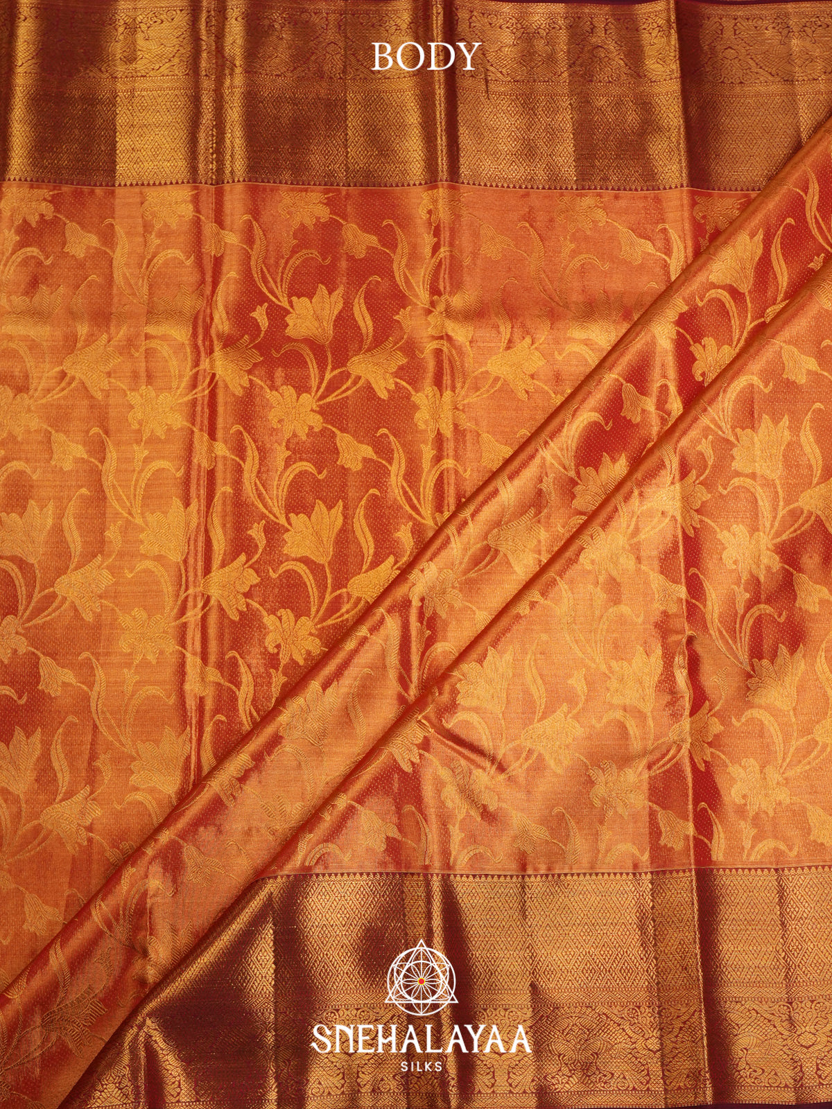 Golden Kanjivaram Silk Saree