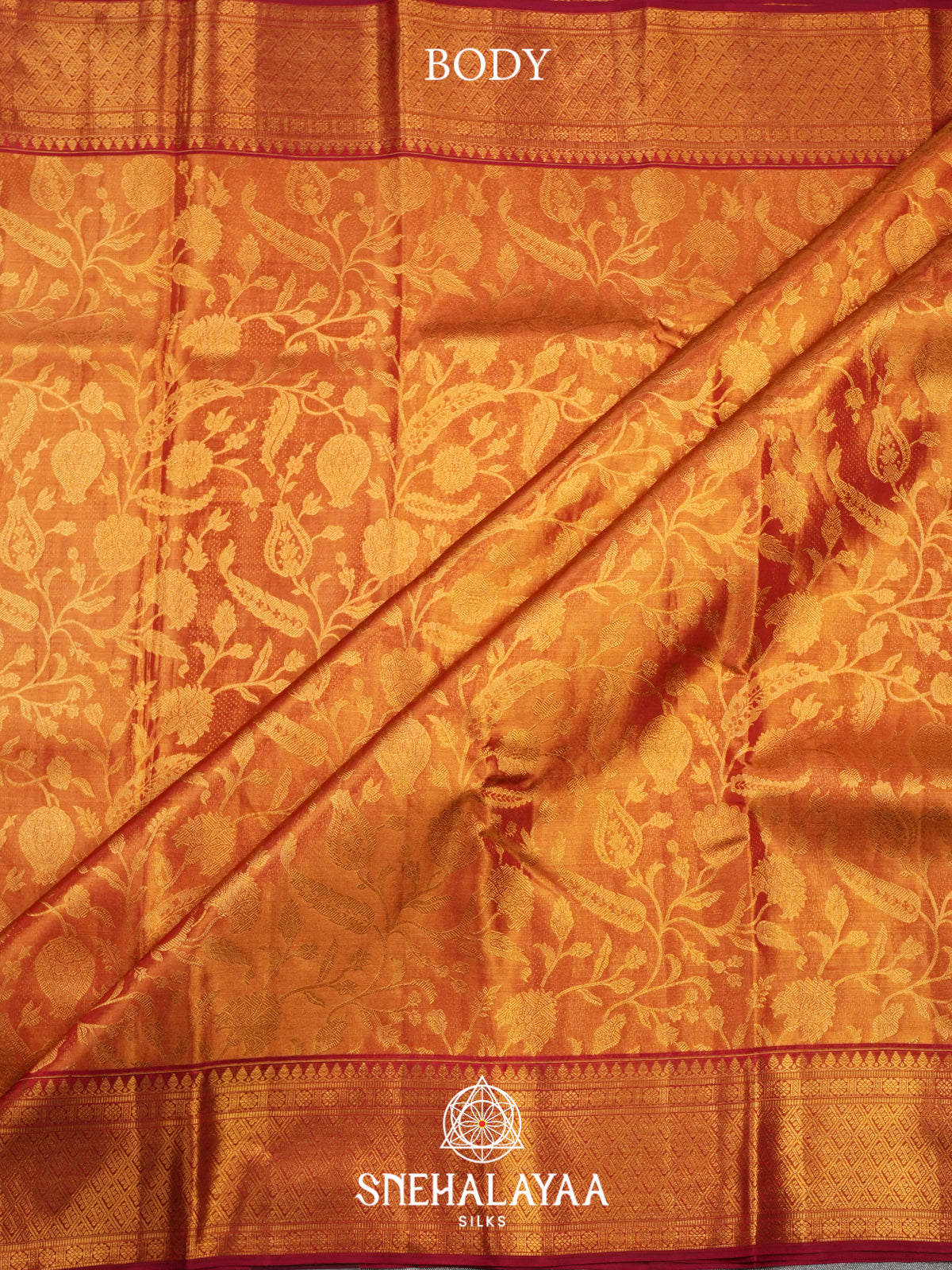 Golden Kanjivaram Silk Saree