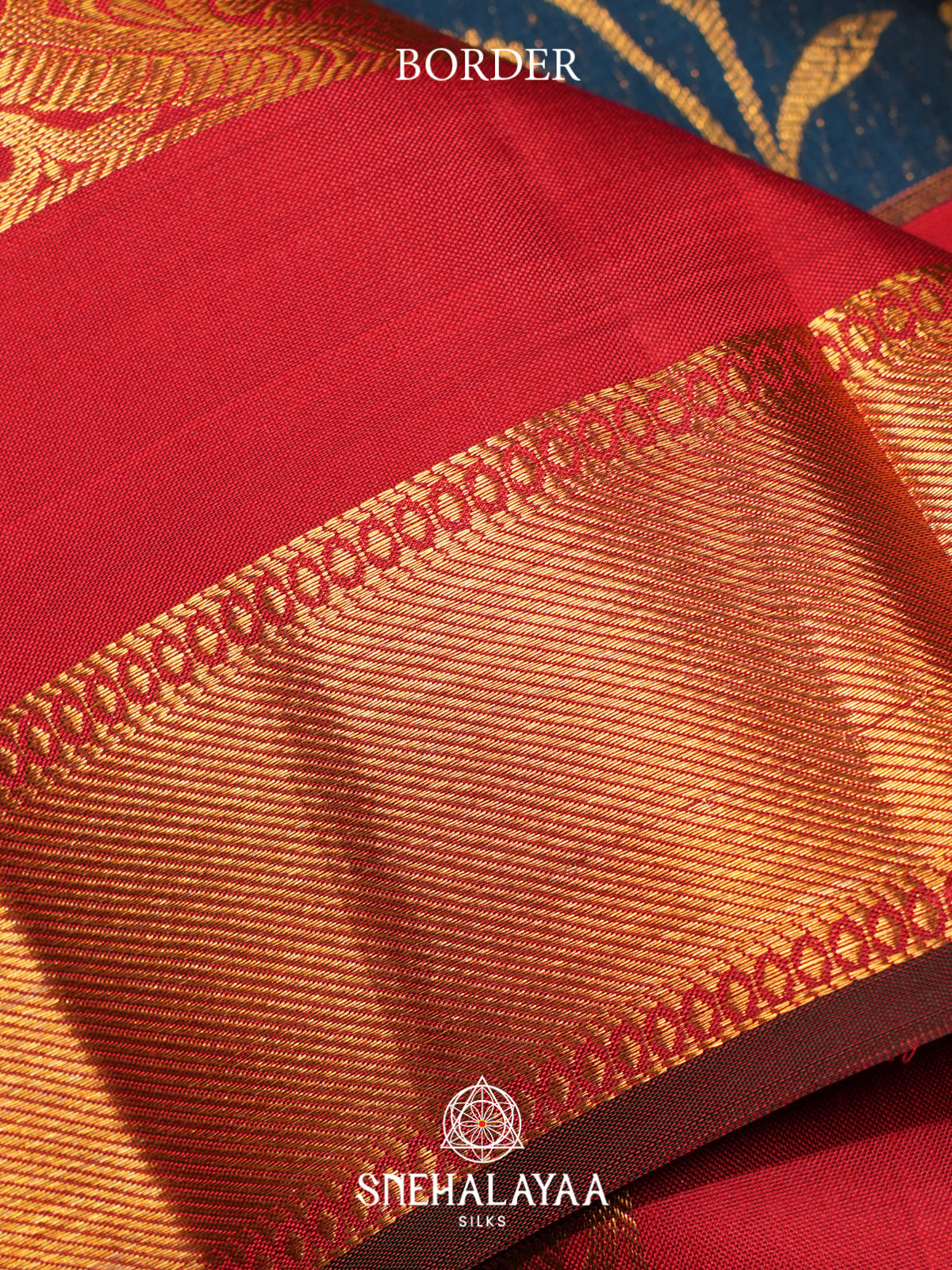 Peacock Blue Kanjivaram Silk Saree