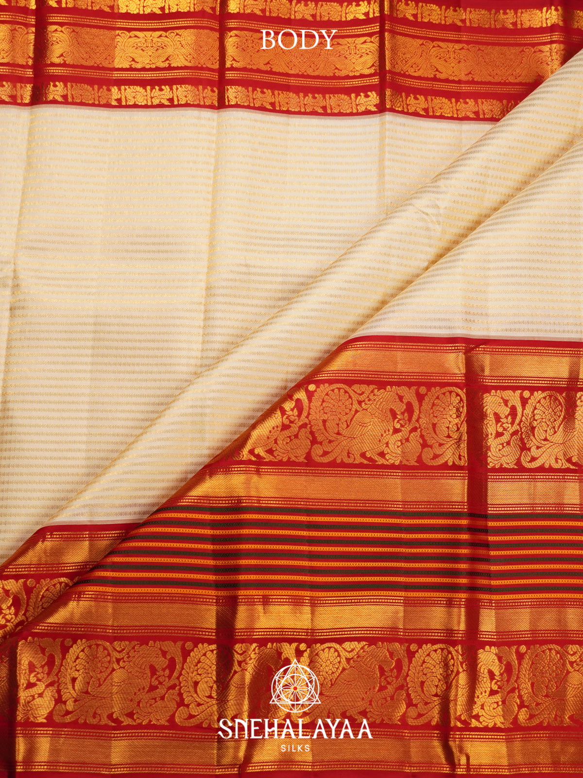 Cream Kanjivaram Silk Saree