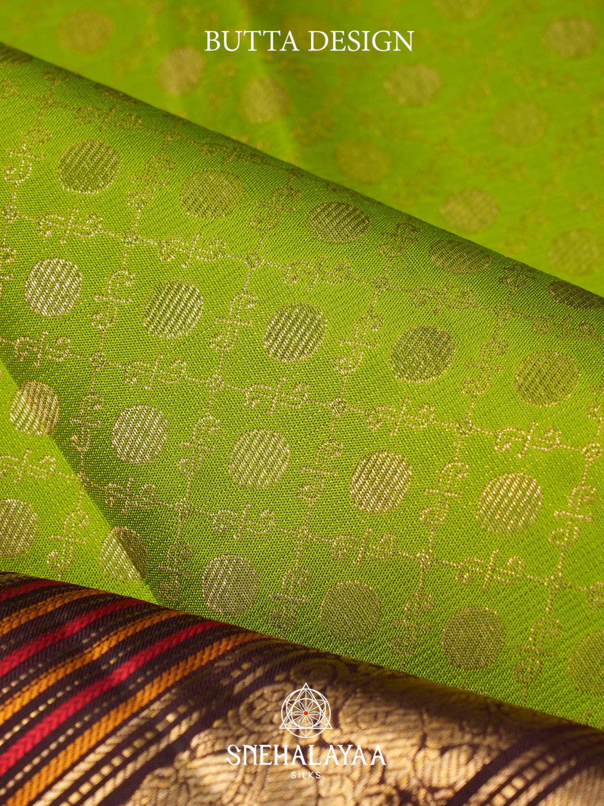 Lime Green Kanjivaram Silk Saree