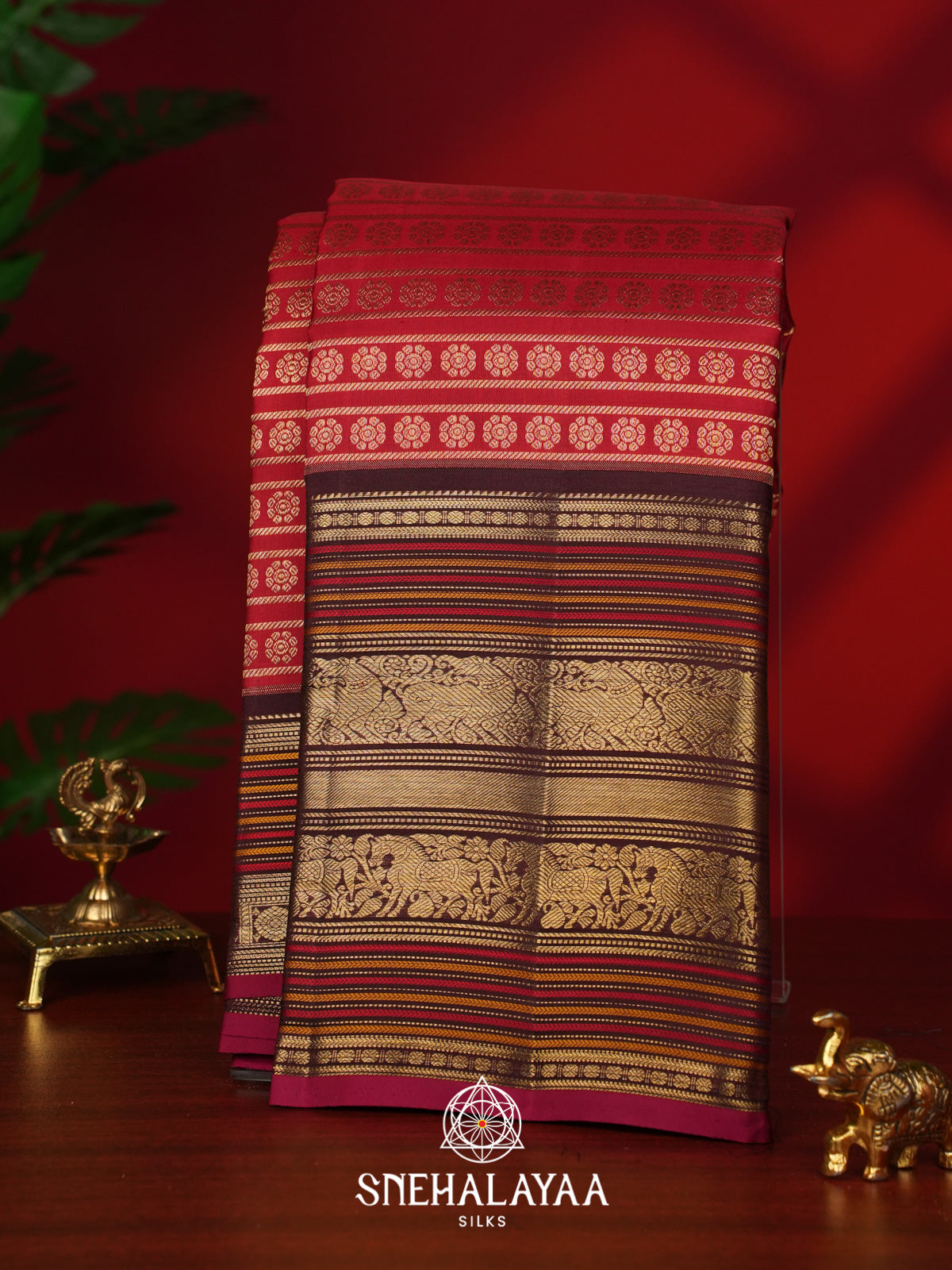 Maroon Kanjivaram Silk Saree