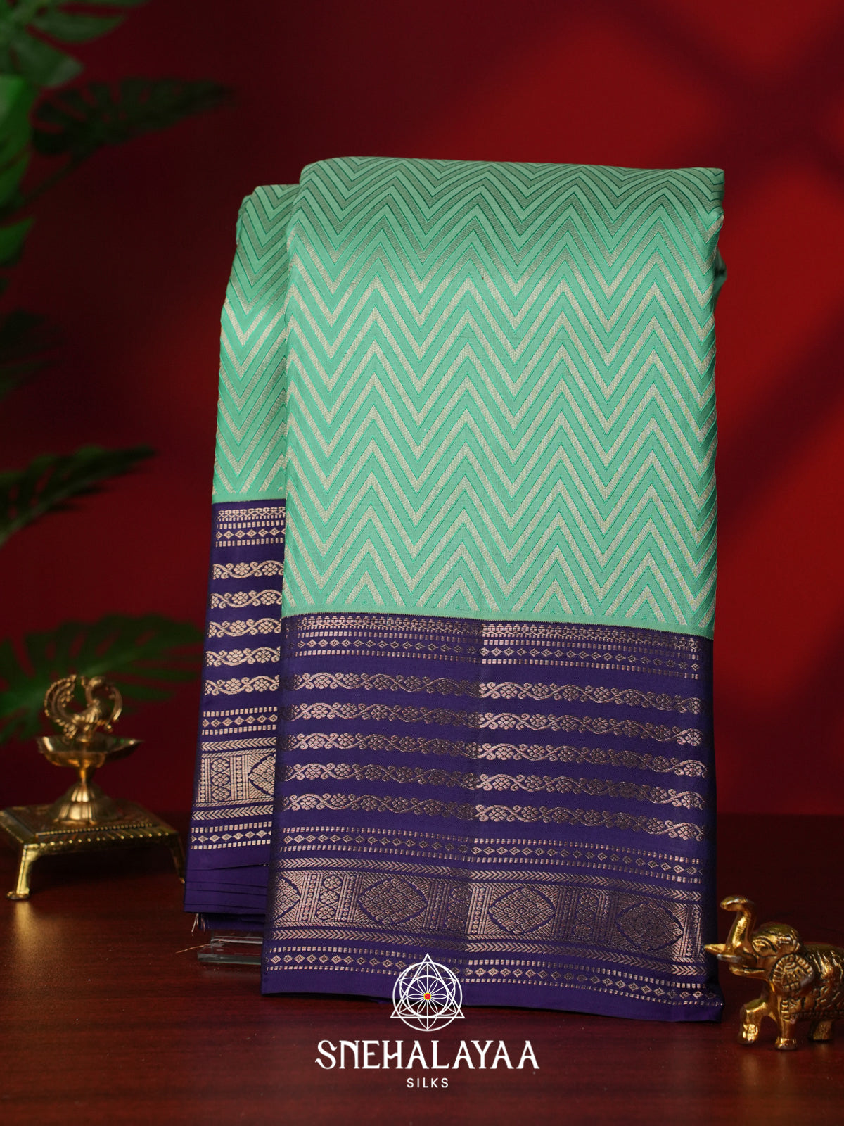 Mint Green Kanjivaram Silk Saree