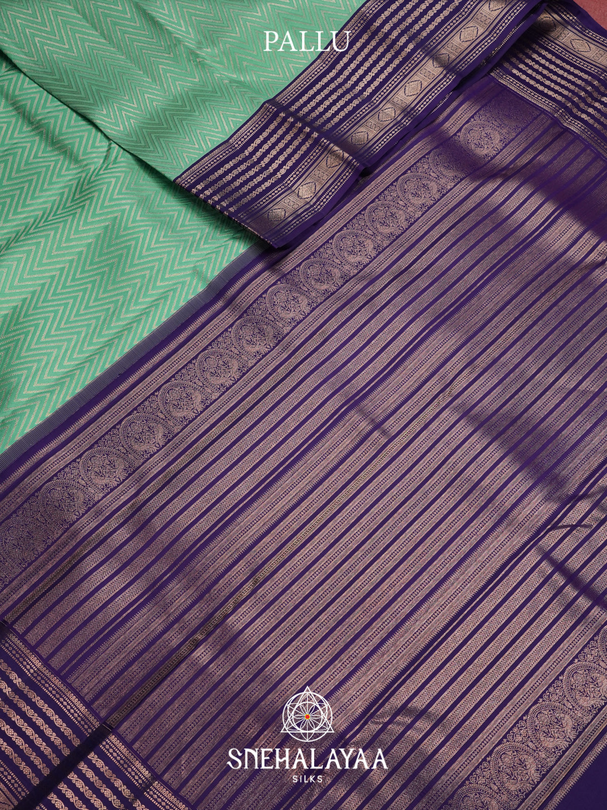 Mint Green Kanjivaram Silk Saree