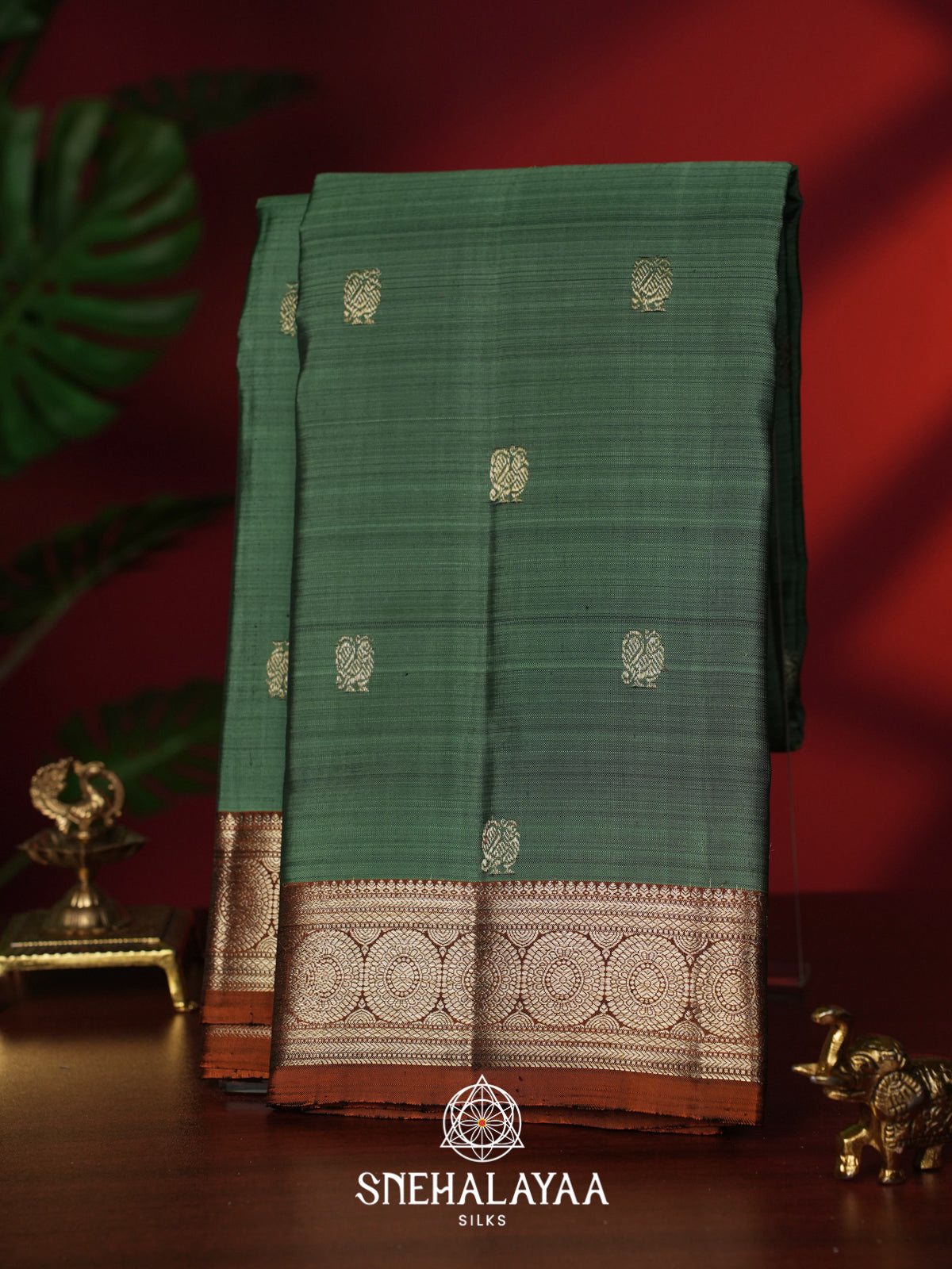 Sage Green Kanjivaram Silk Saree