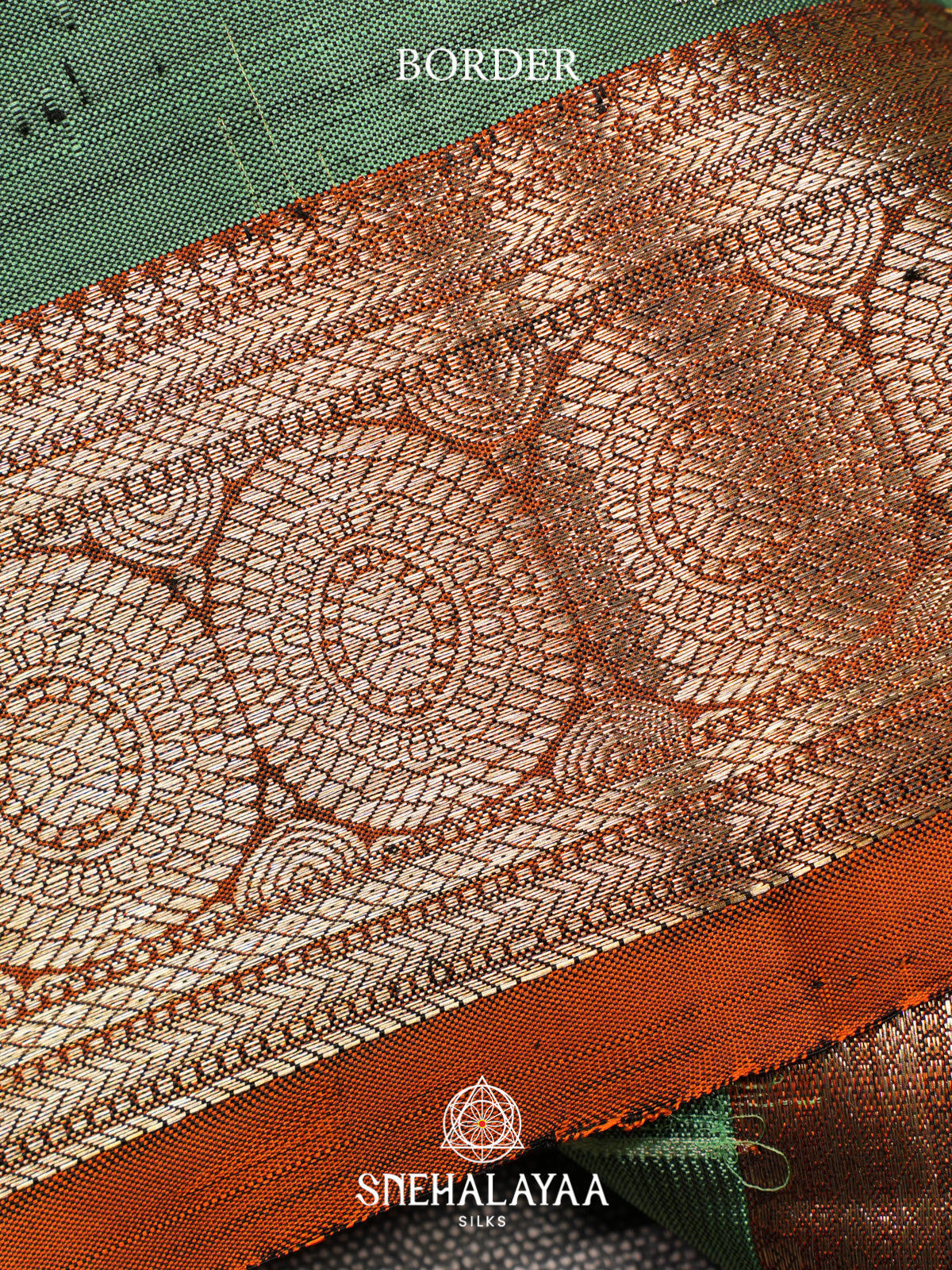 Sage Green Kanjivaram Silk Saree