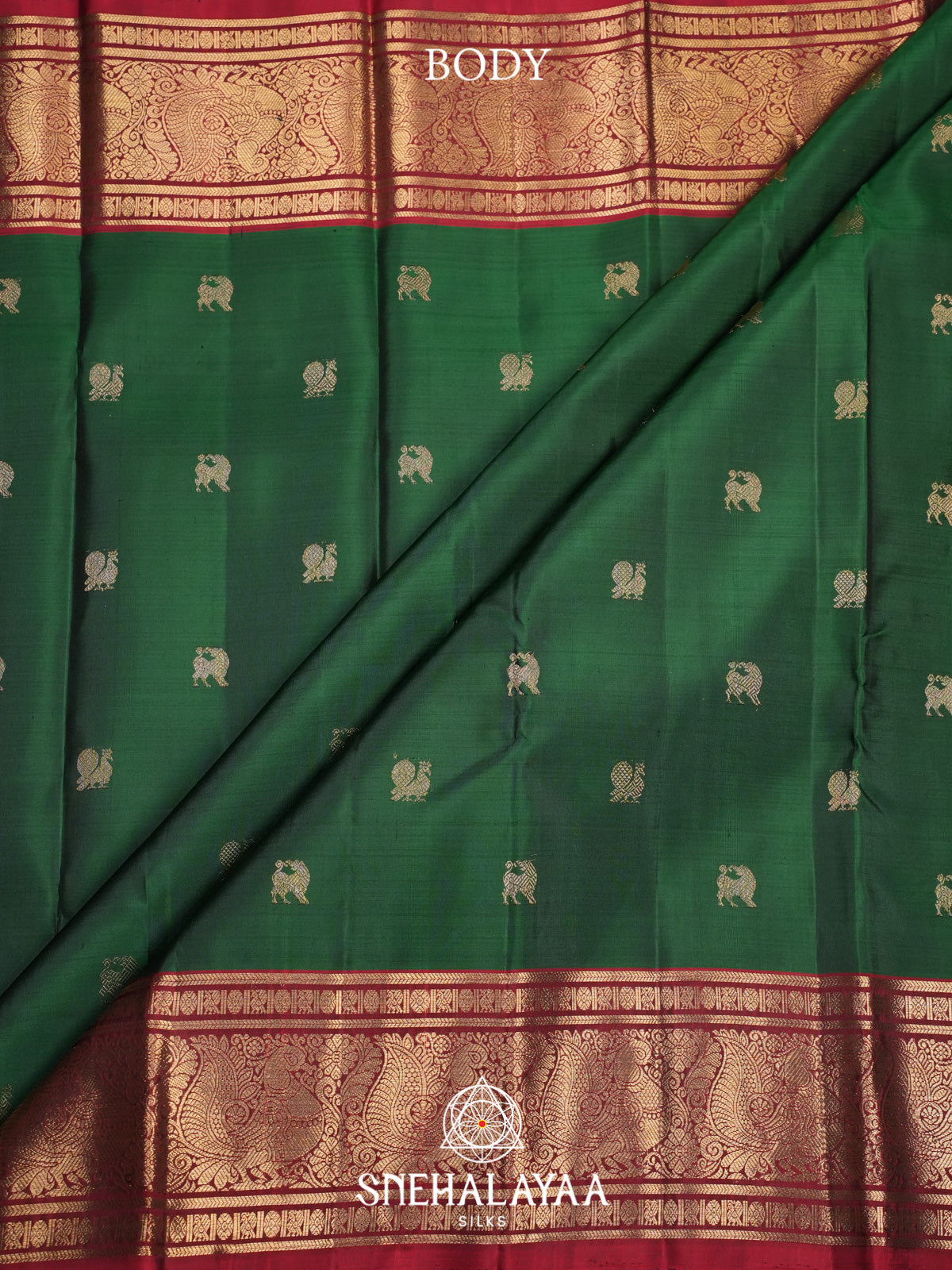 Forest Green Kanjivaram Silk Saree