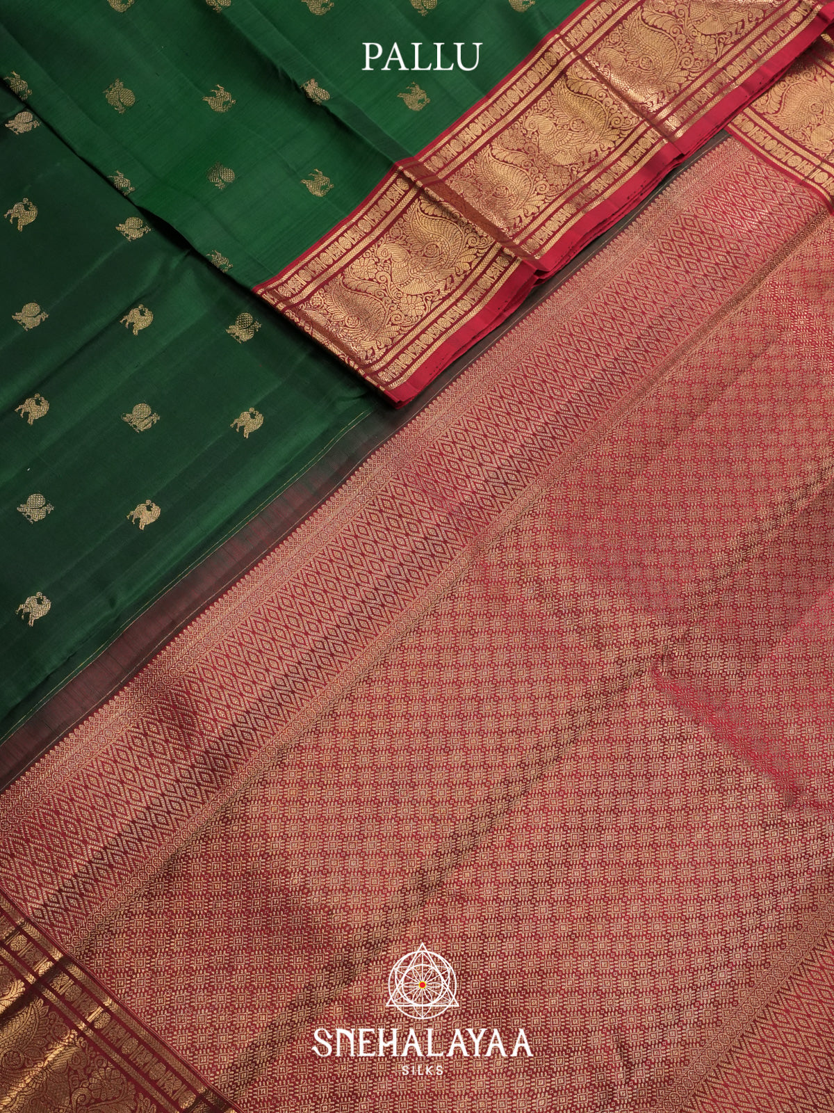 Forest Green Kanjivaram Silk Saree